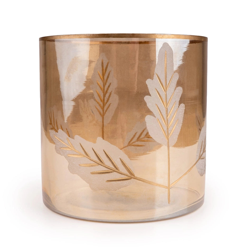 Gold Leaf Glass Tealight Holder
