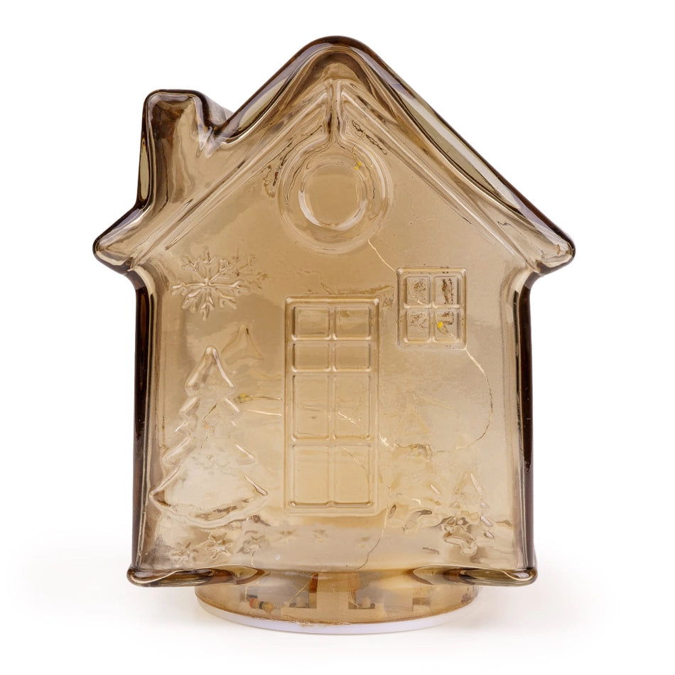 Soft Amber Glass LED Gingerbread House
