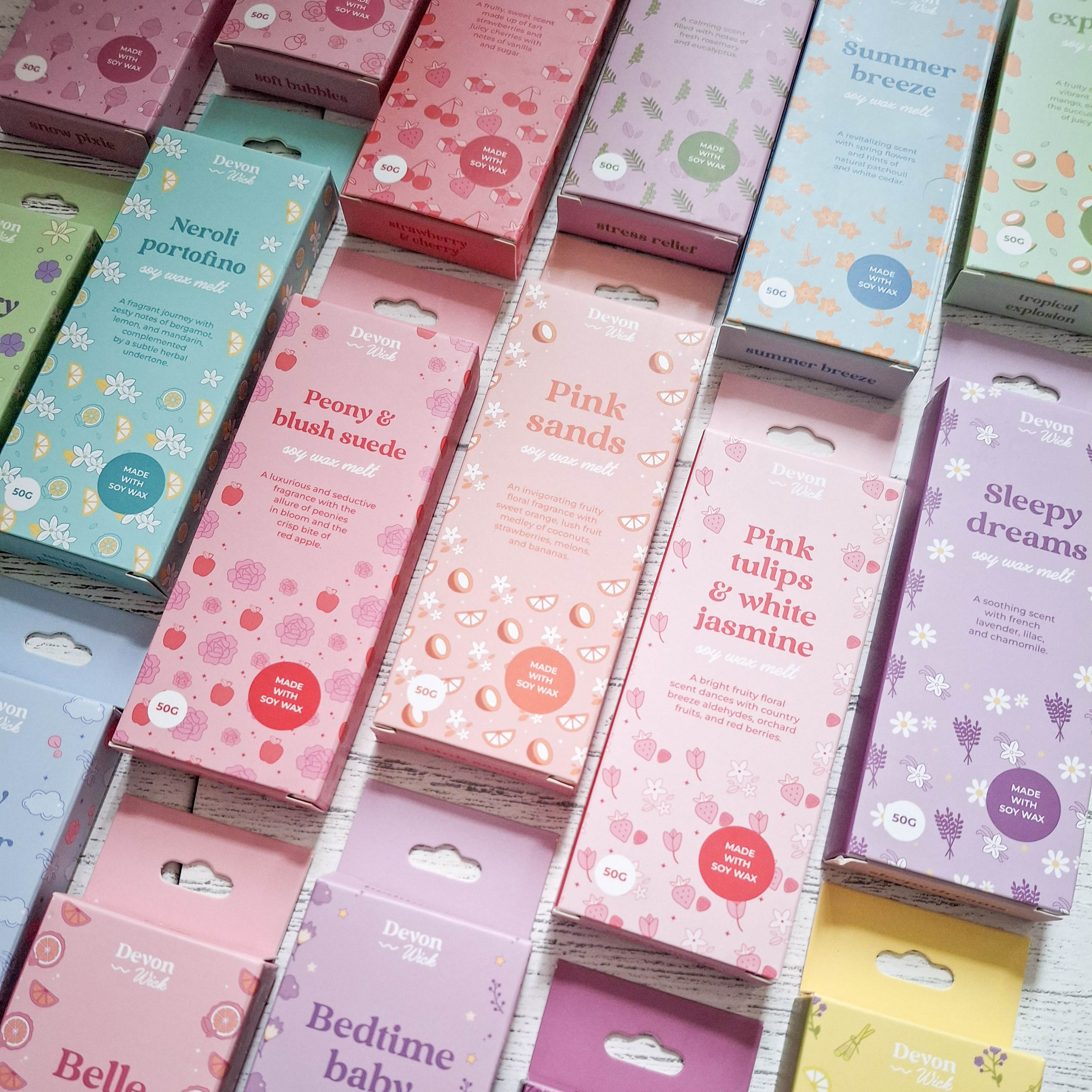 Pink Tulips & White Jasmine Mini Wax Melt Snap Bar