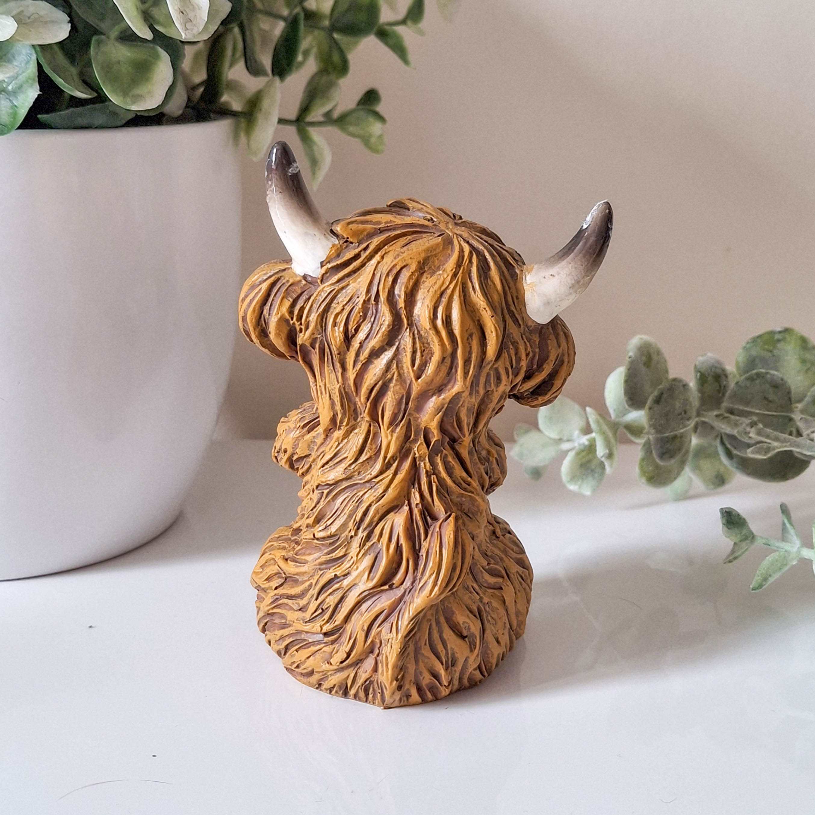 Small Happy Highland Coo Sitting