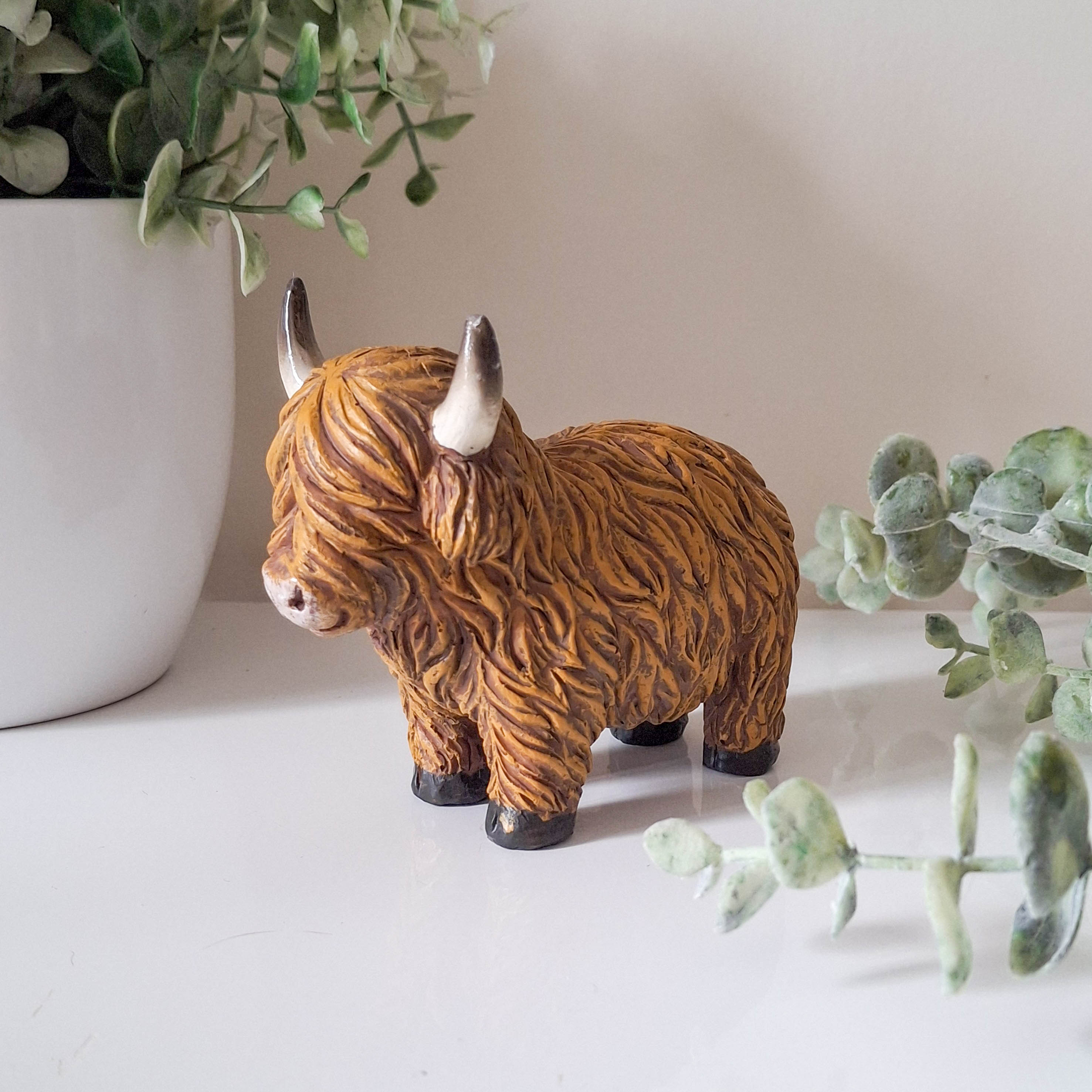 Small Happy Highland Coo Standing