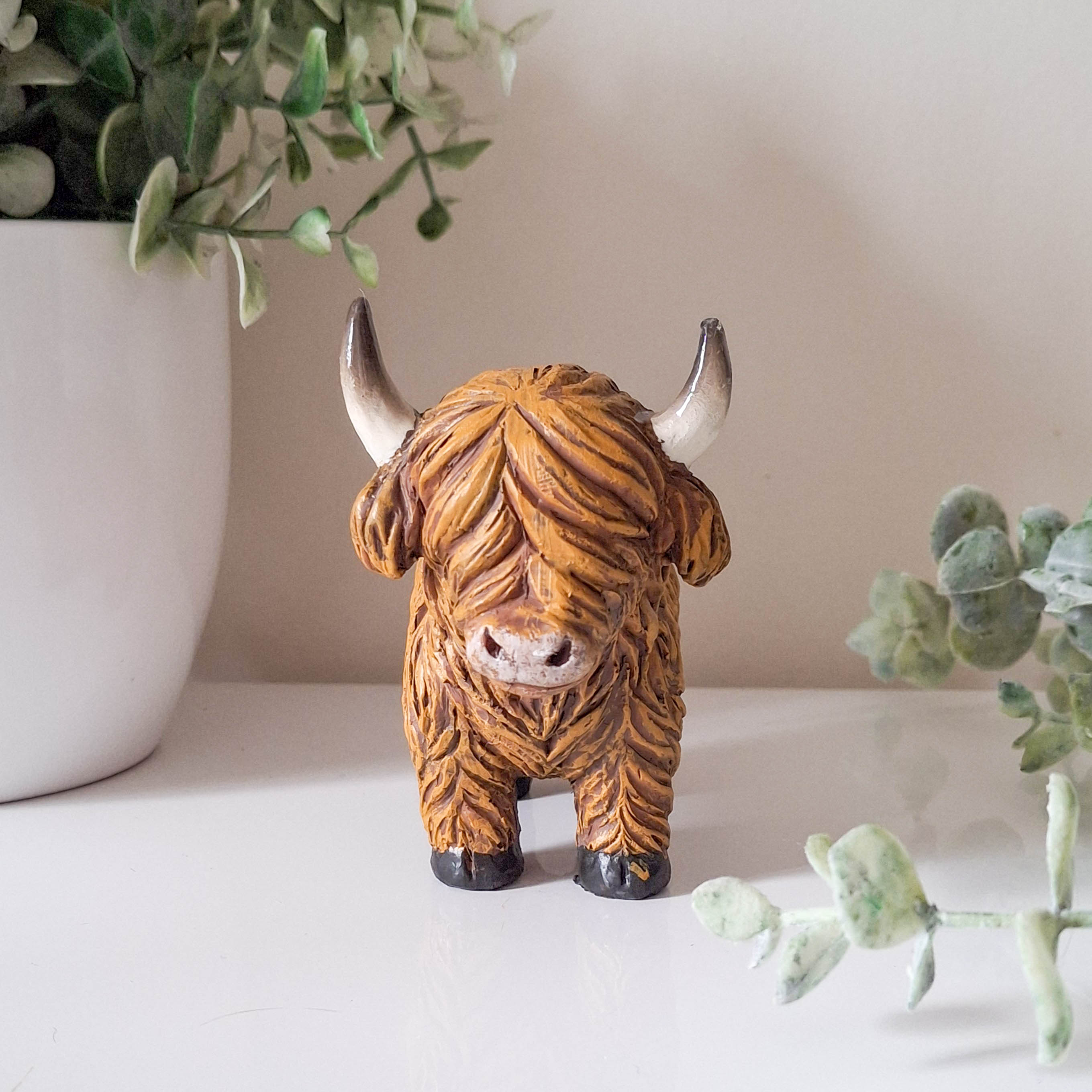 Small Happy Highland Coo Standing