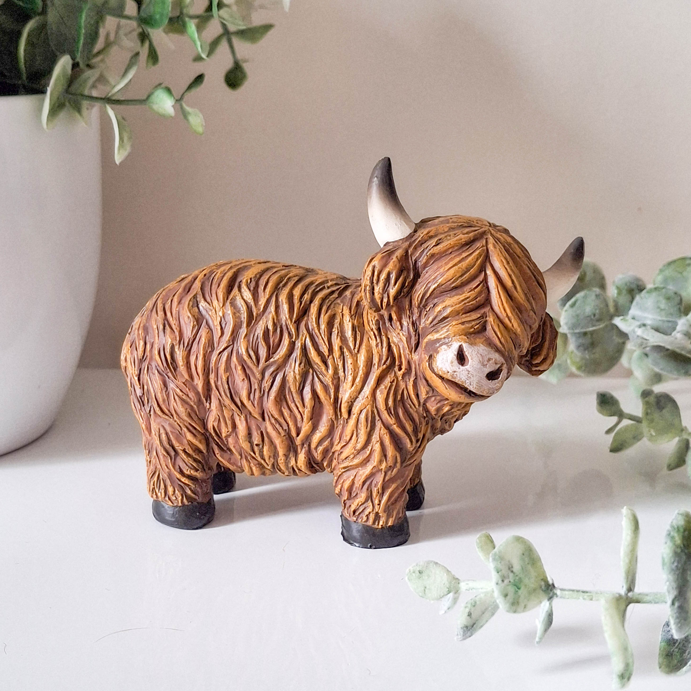 Small Happy Highland Coo Standing