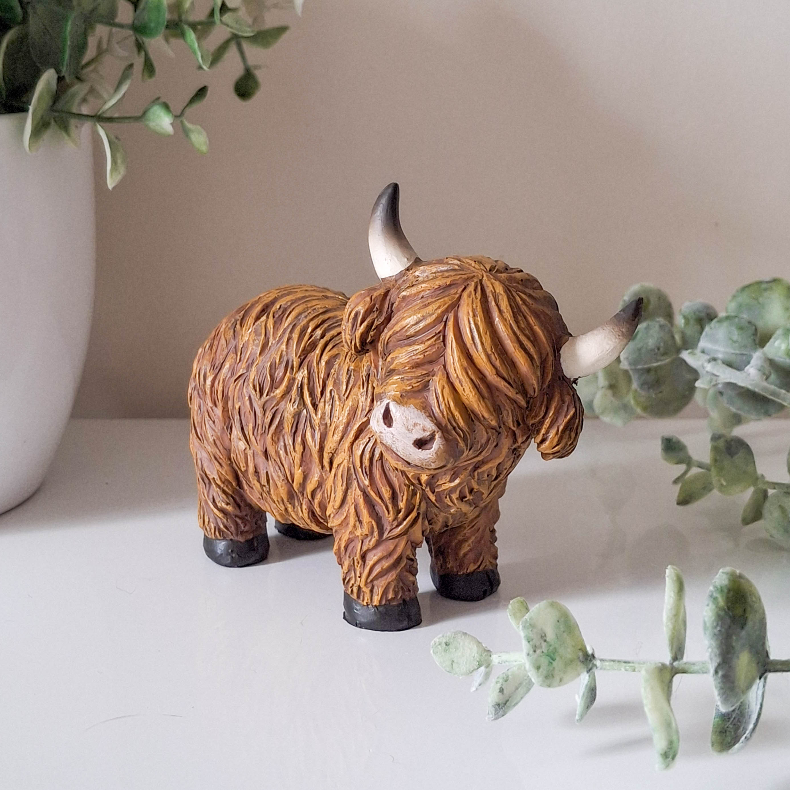Small Happy Highland Coo Standing