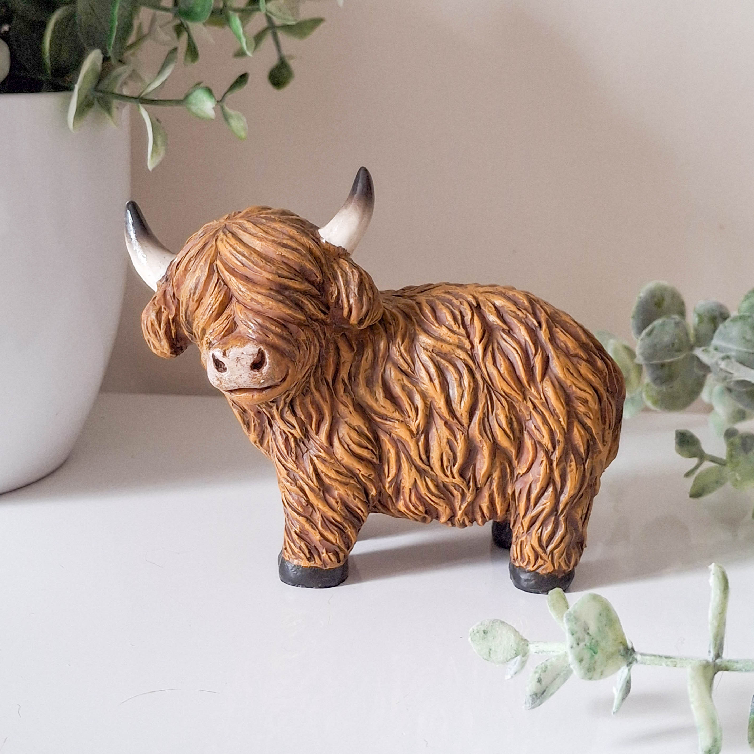 Small Happy Highland Coo Standing