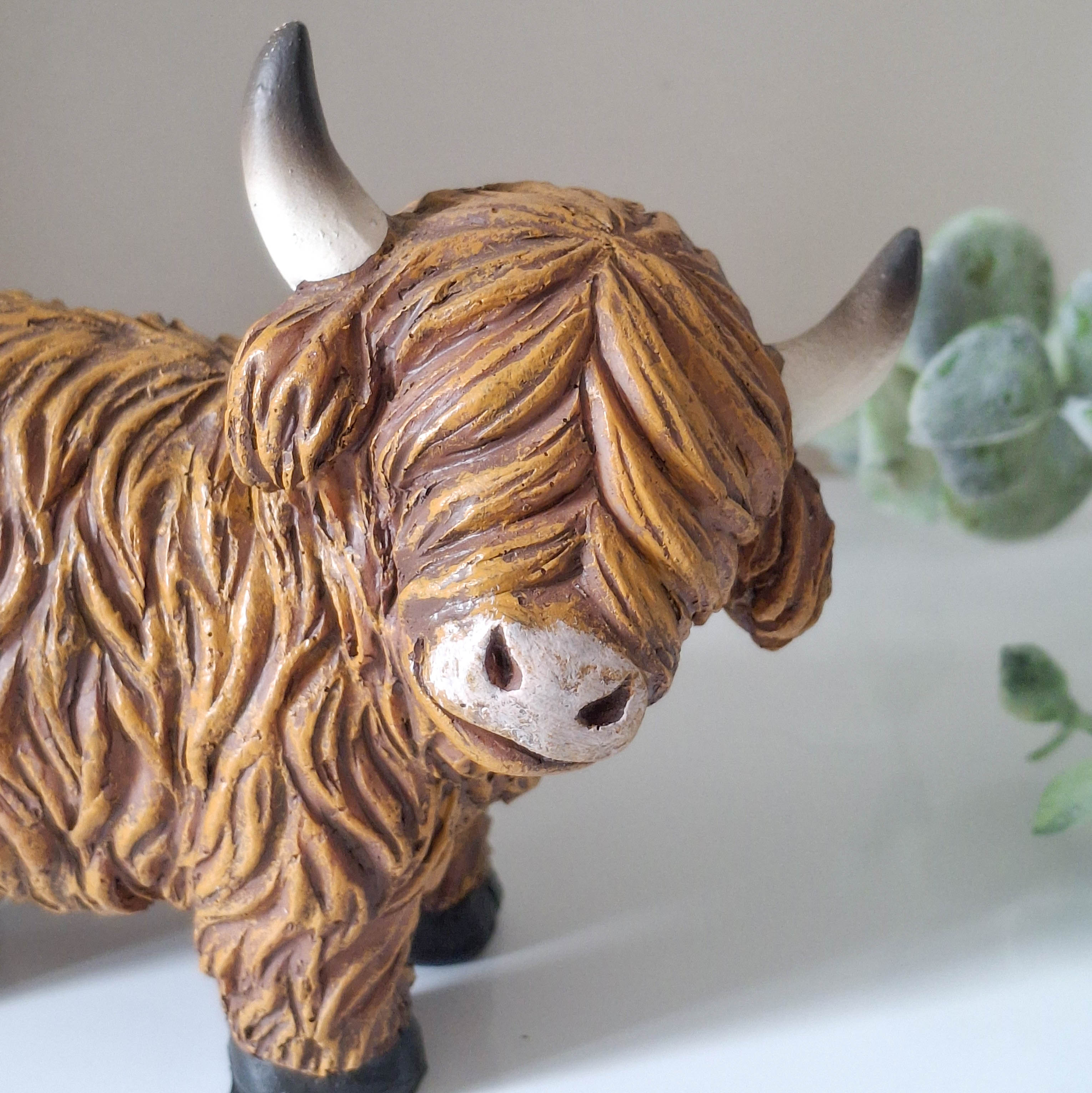 Small Happy Highland Coo Standing