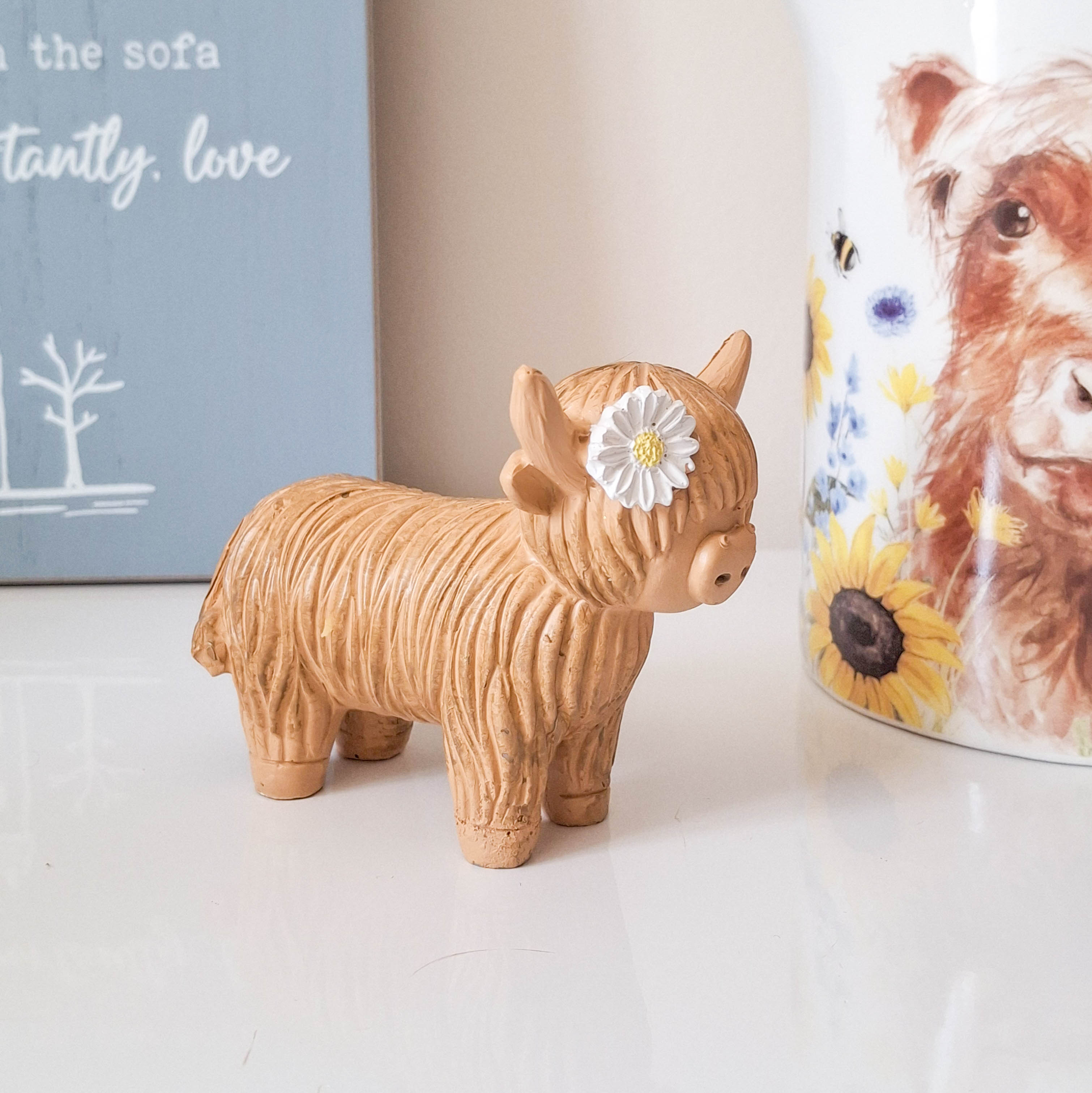 Daisy Highland Cow Ornament