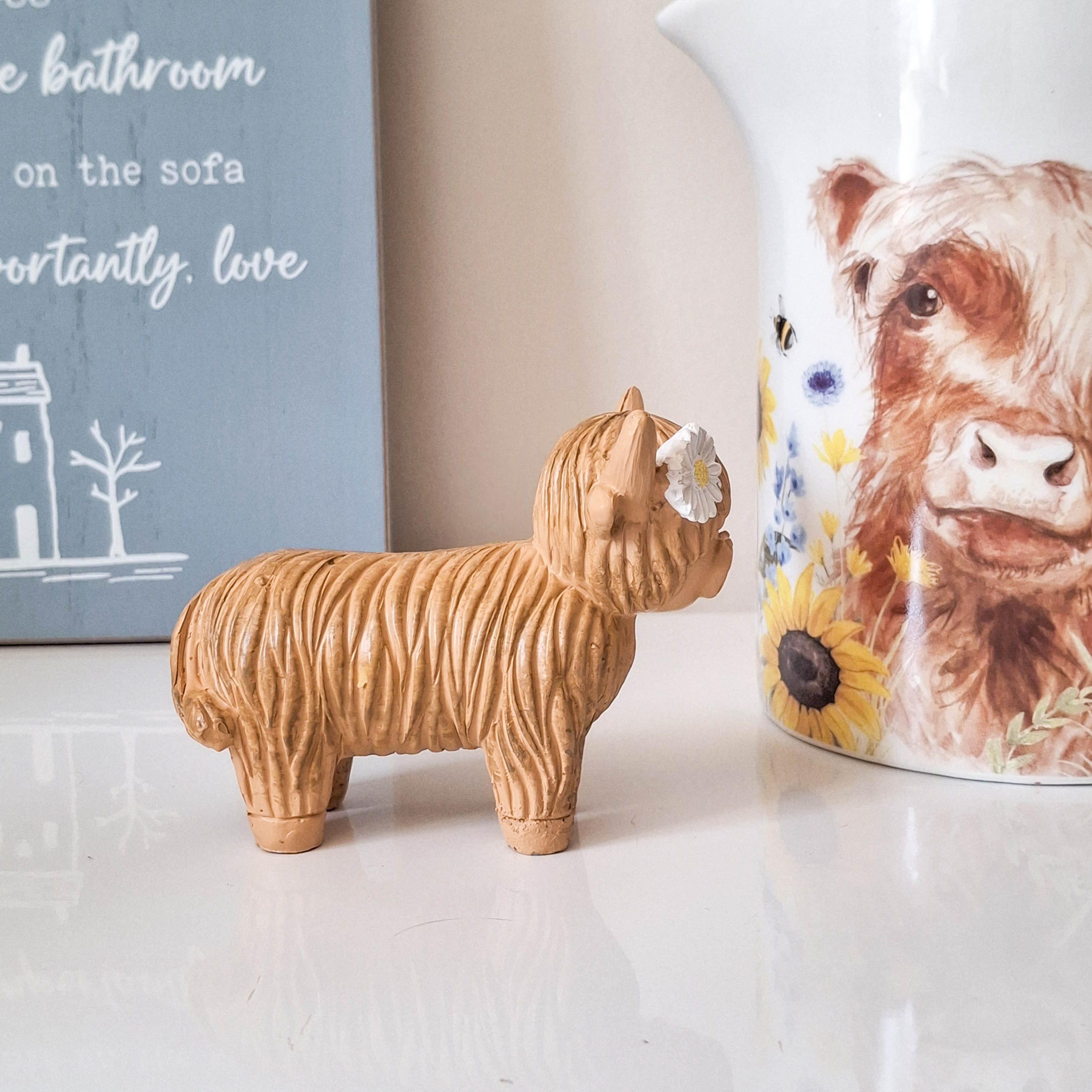 Daisy Highland Cow Ornament