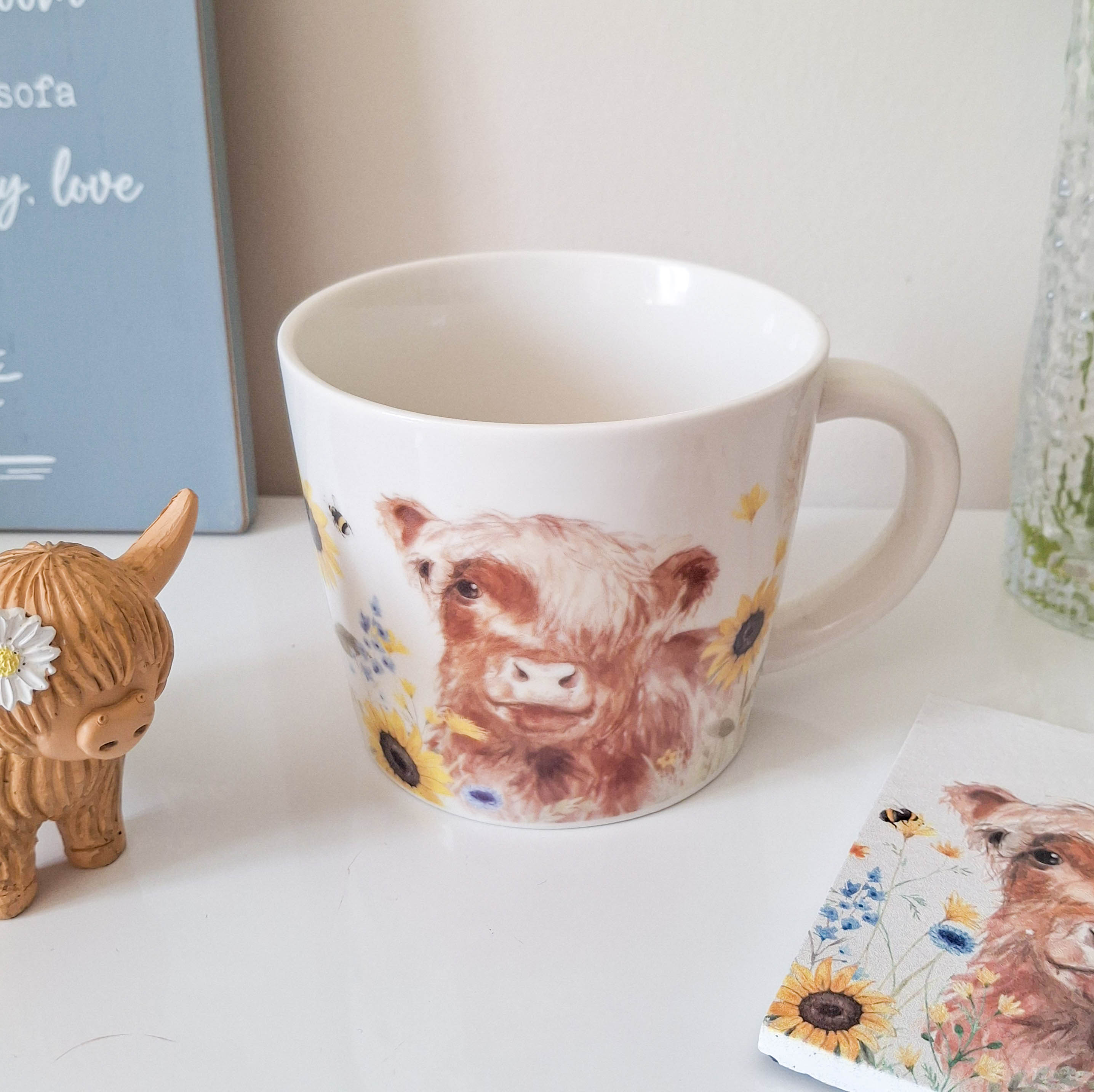 Floral Highland Cow Mug