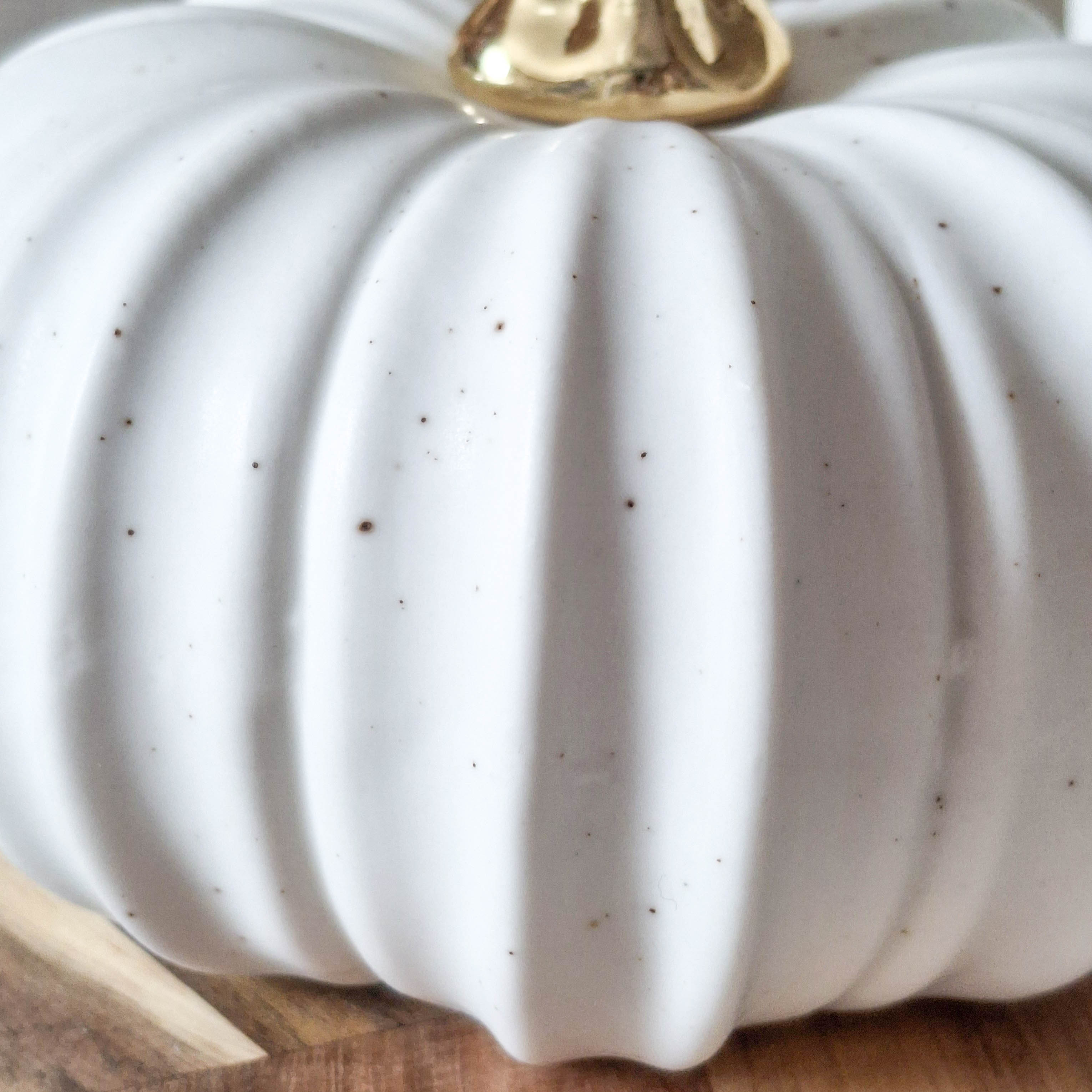 White Ceramic Pumpkin Ornament