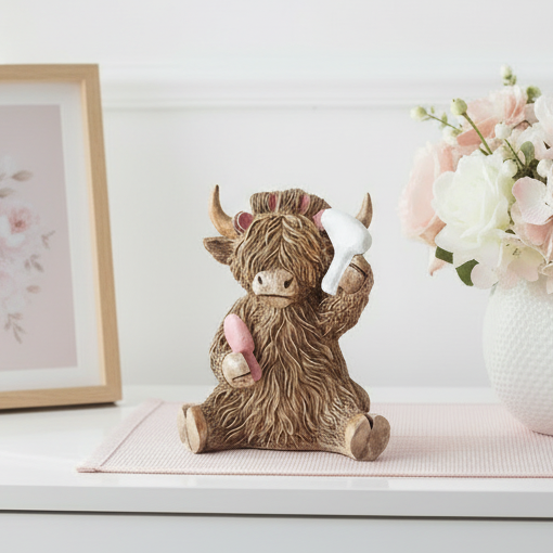 Hairdo Happy Highland Cow Figurine