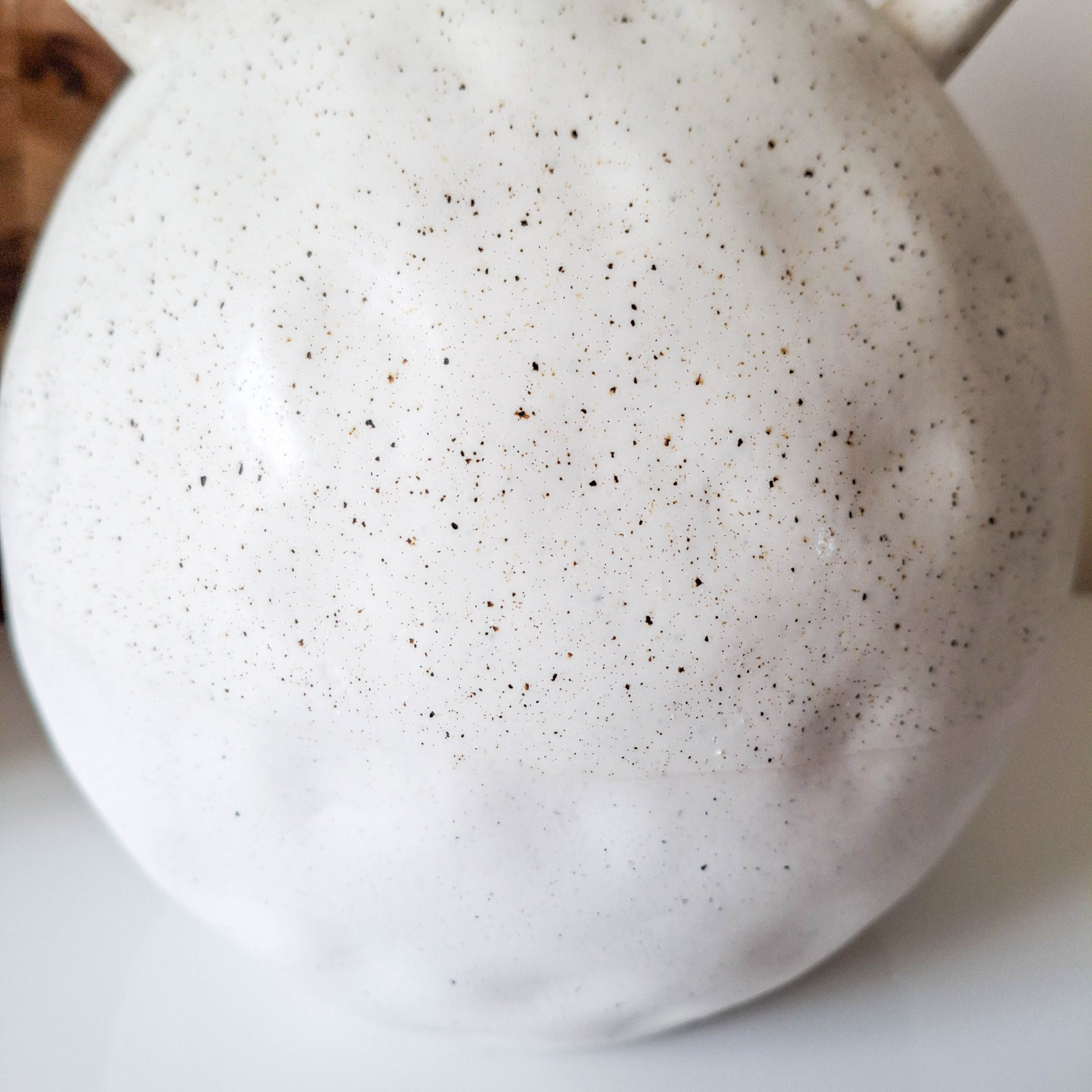 Cream Dimpled Vase with Handles