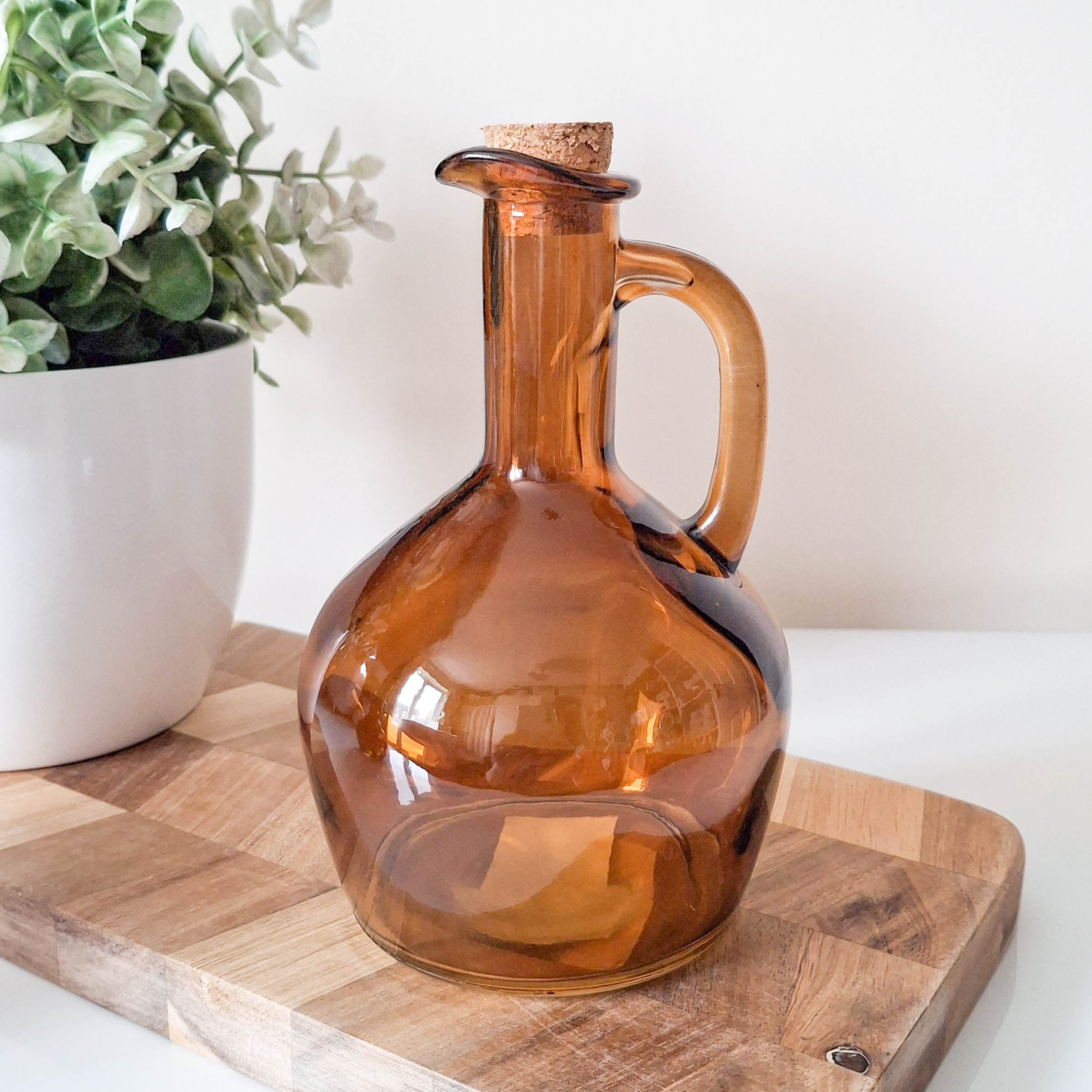 Dark Amber Oil/Vinegar Glass Bottle