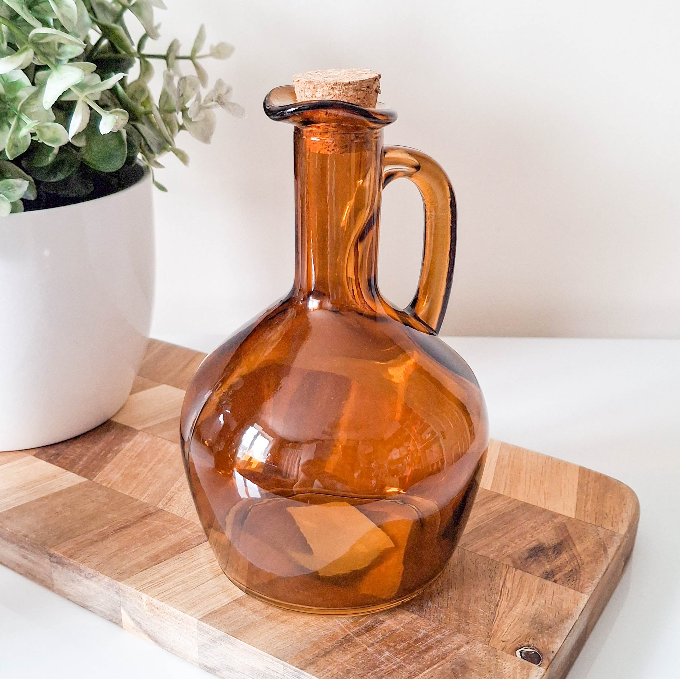 Dark Amber Oil/Vinegar Glass Bottle