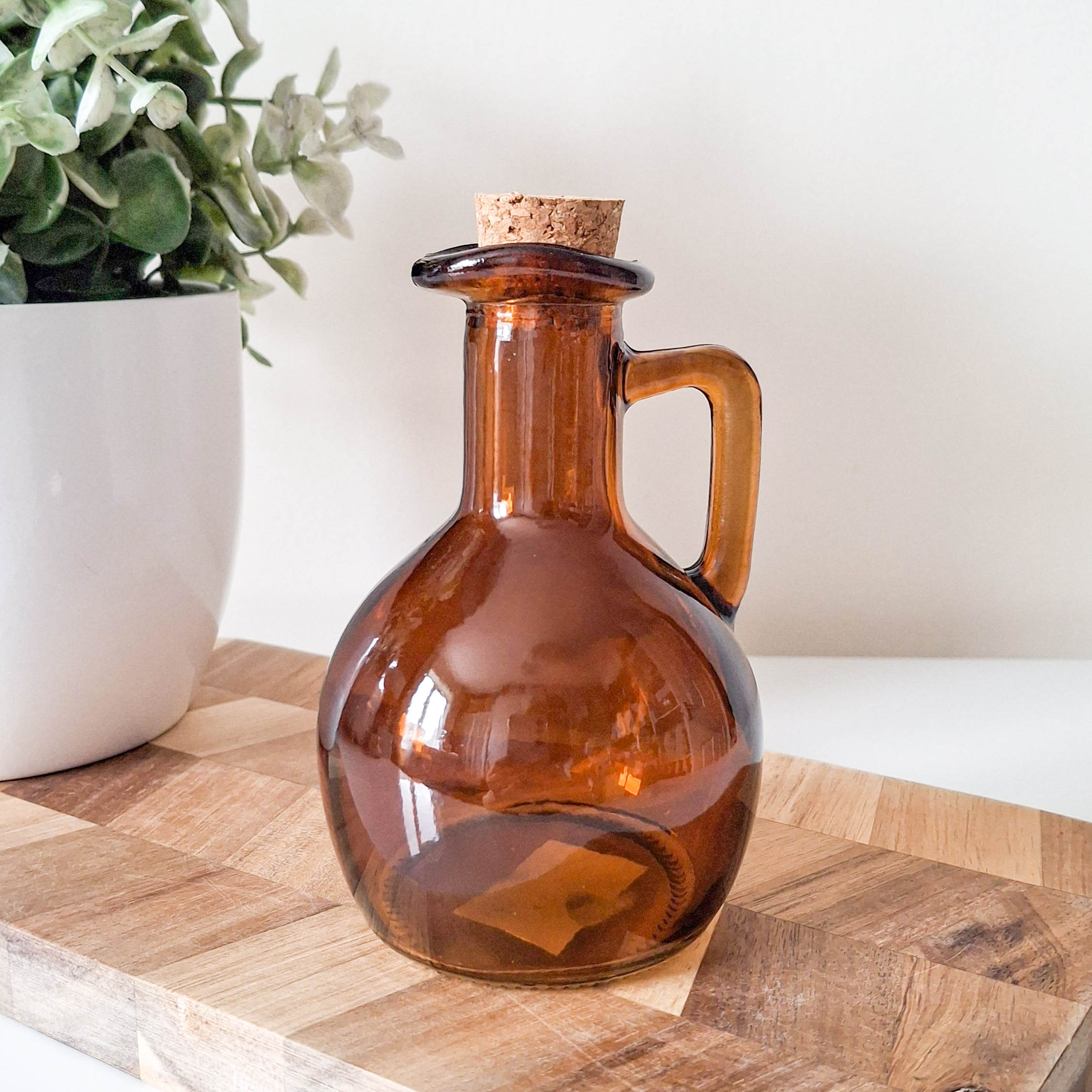 Dark Amber Oil/Vinegar Glass Bottle