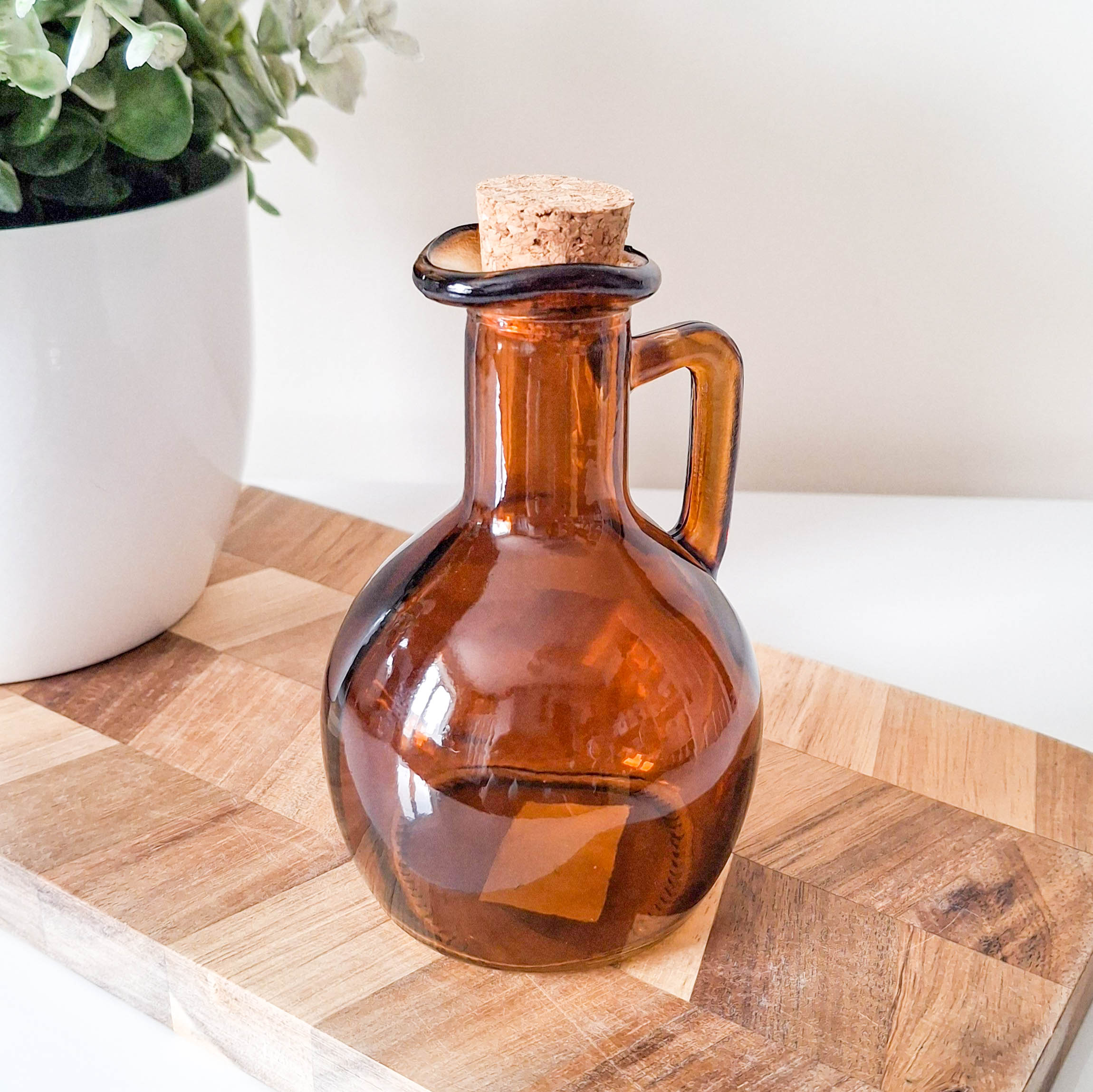 Dark Amber Oil/Vinegar Glass Bottle