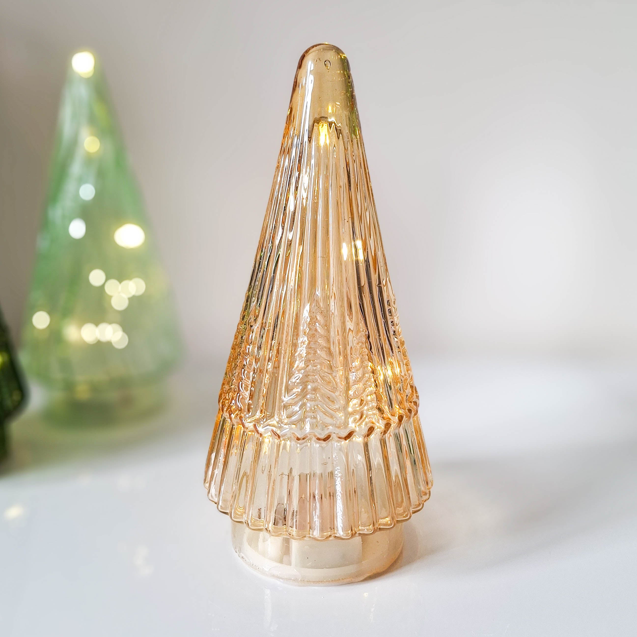 Glass LED Christmas Tree Indoor Ornament