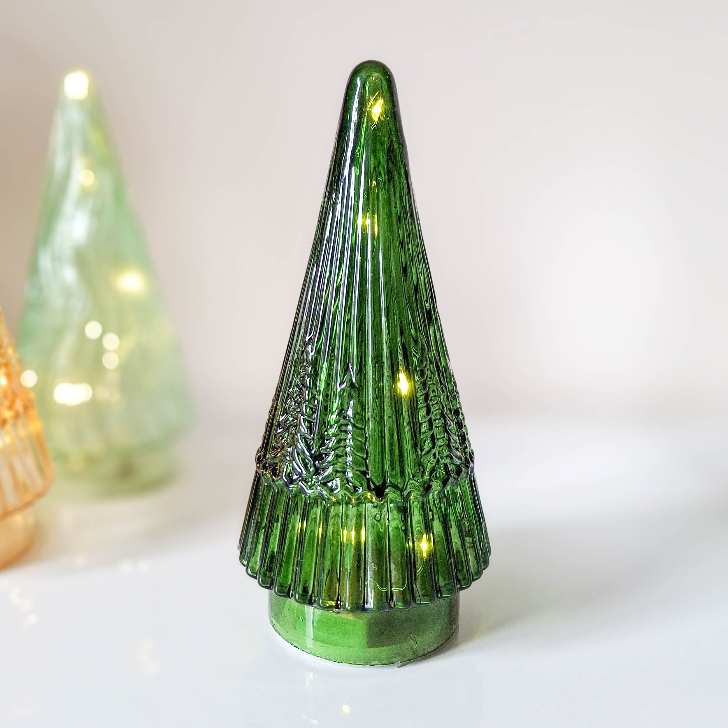 Glass LED Christmas Tree Indoor Ornament