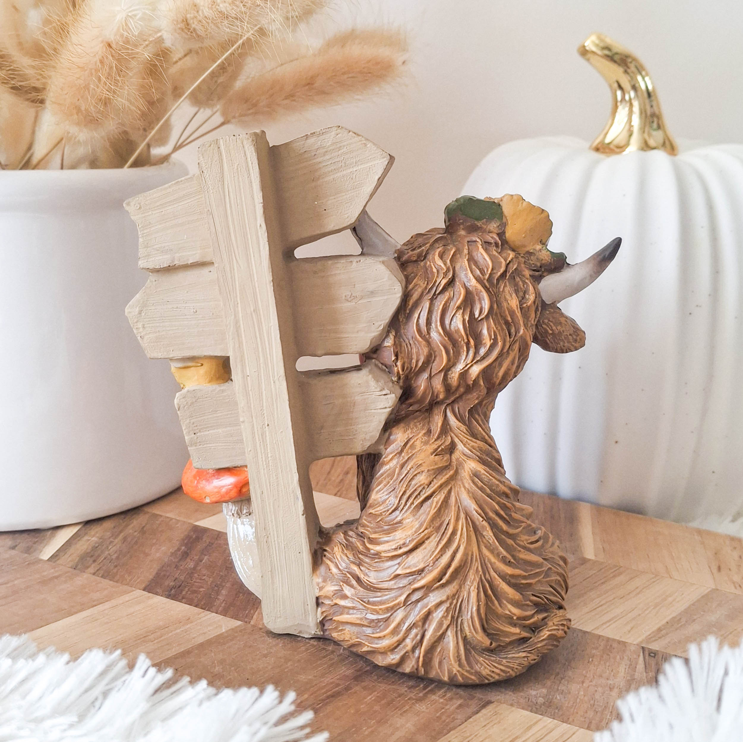 Warm Autumn Wishes Highland Cow Ornament