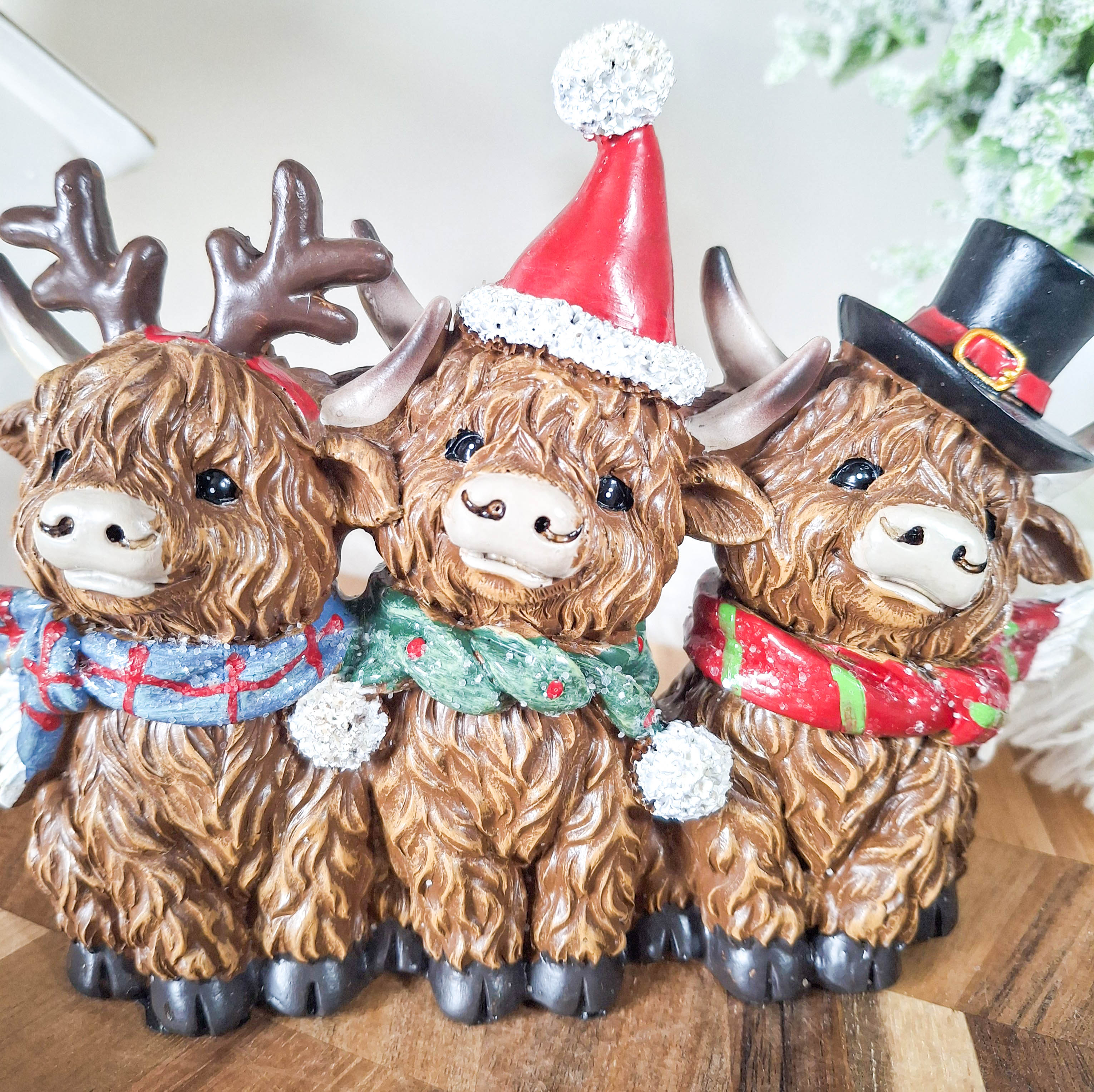 Christmas Highland Cow Trio