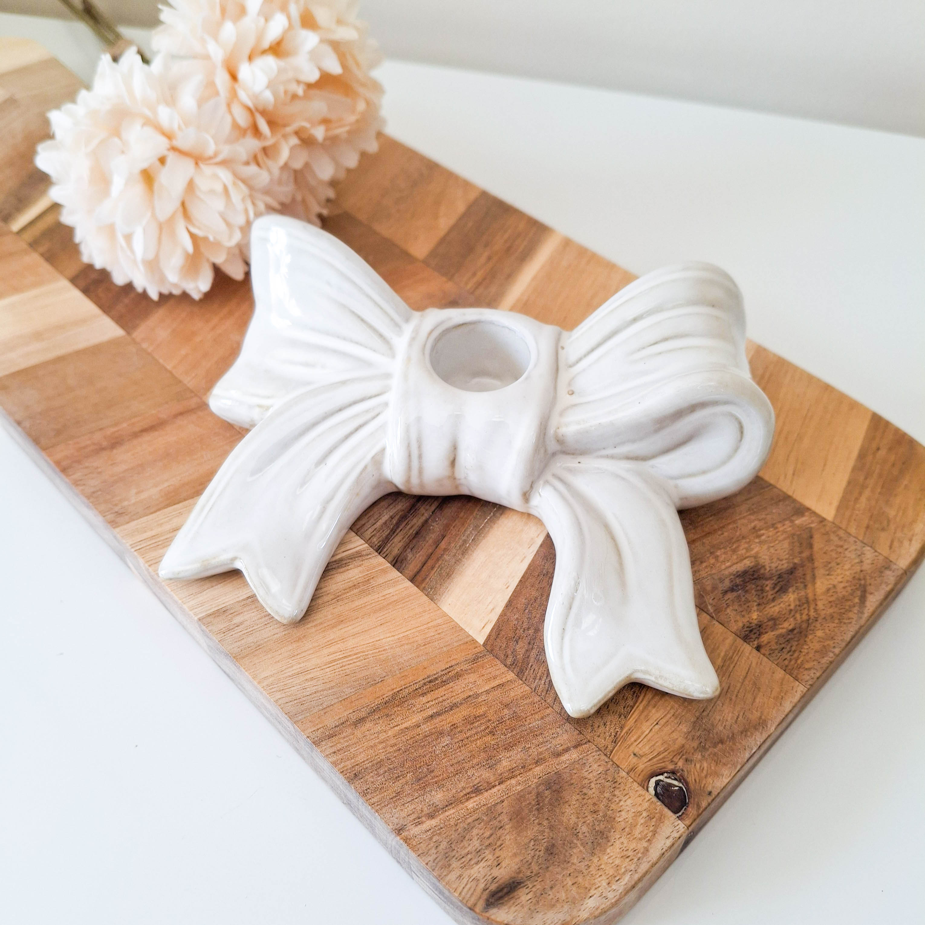 Natural Long Bow Taper Candle Holder