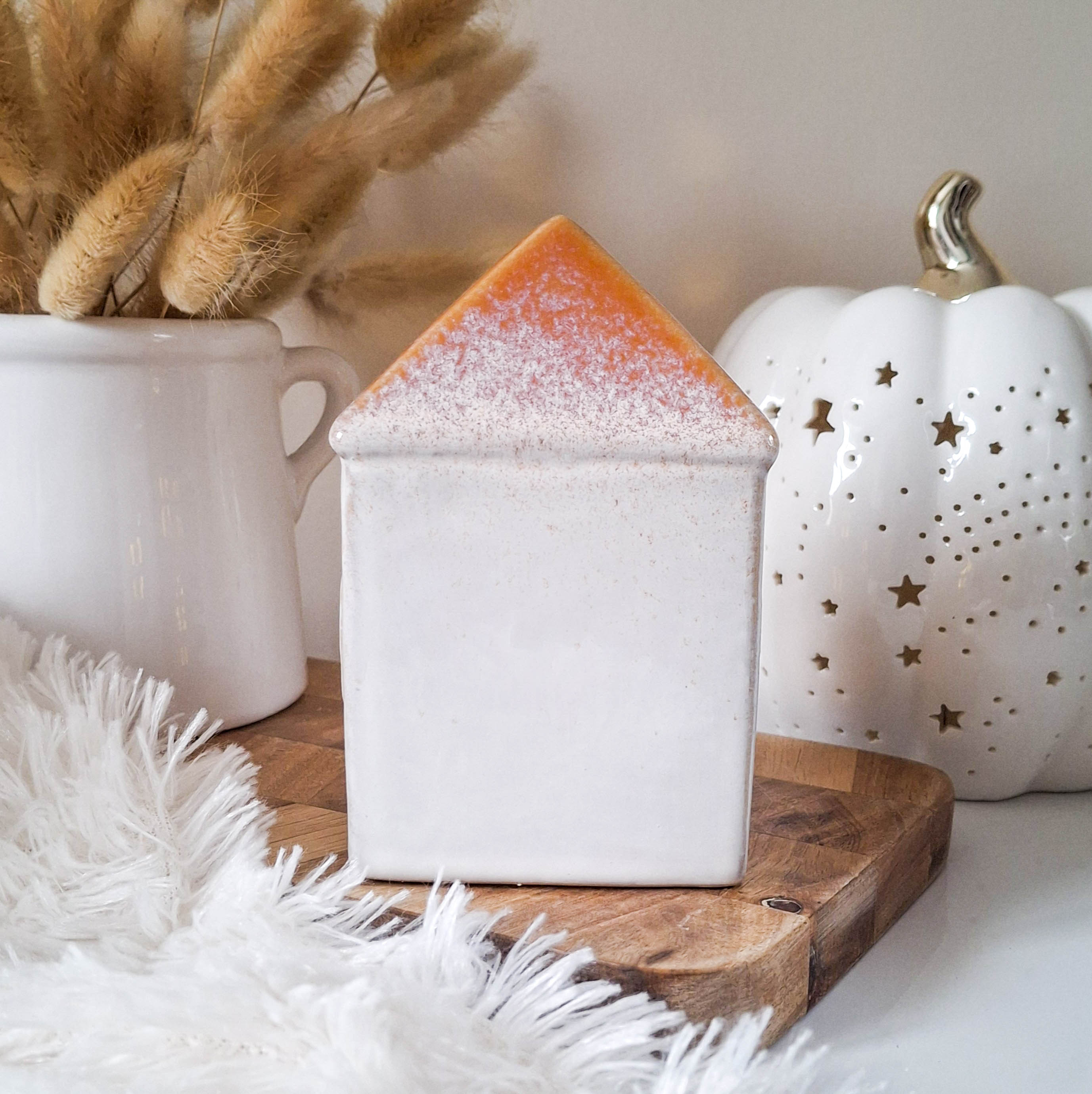 Orange Roof Ceramic LED House