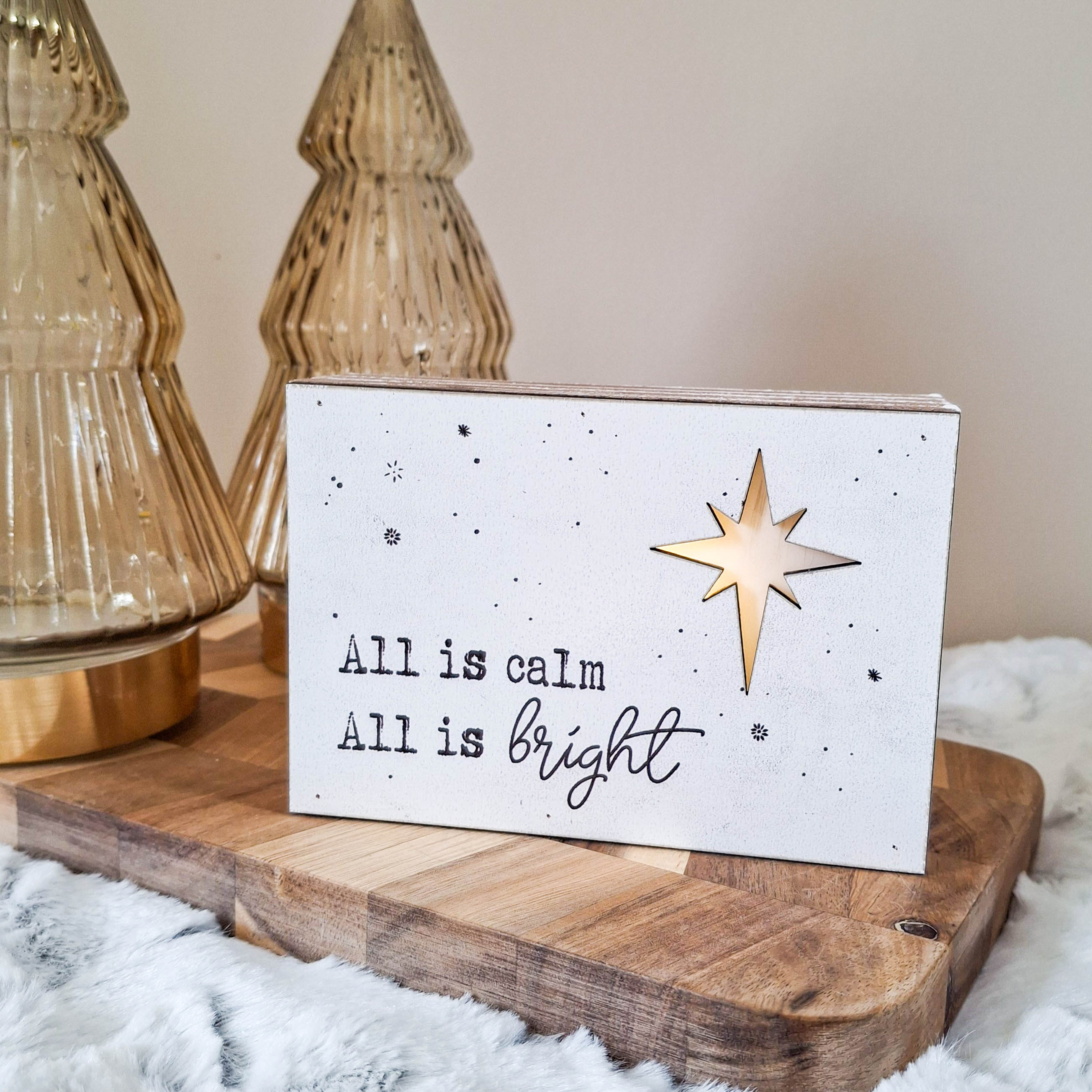 All Is Calm All Is Bright Small LED Sign