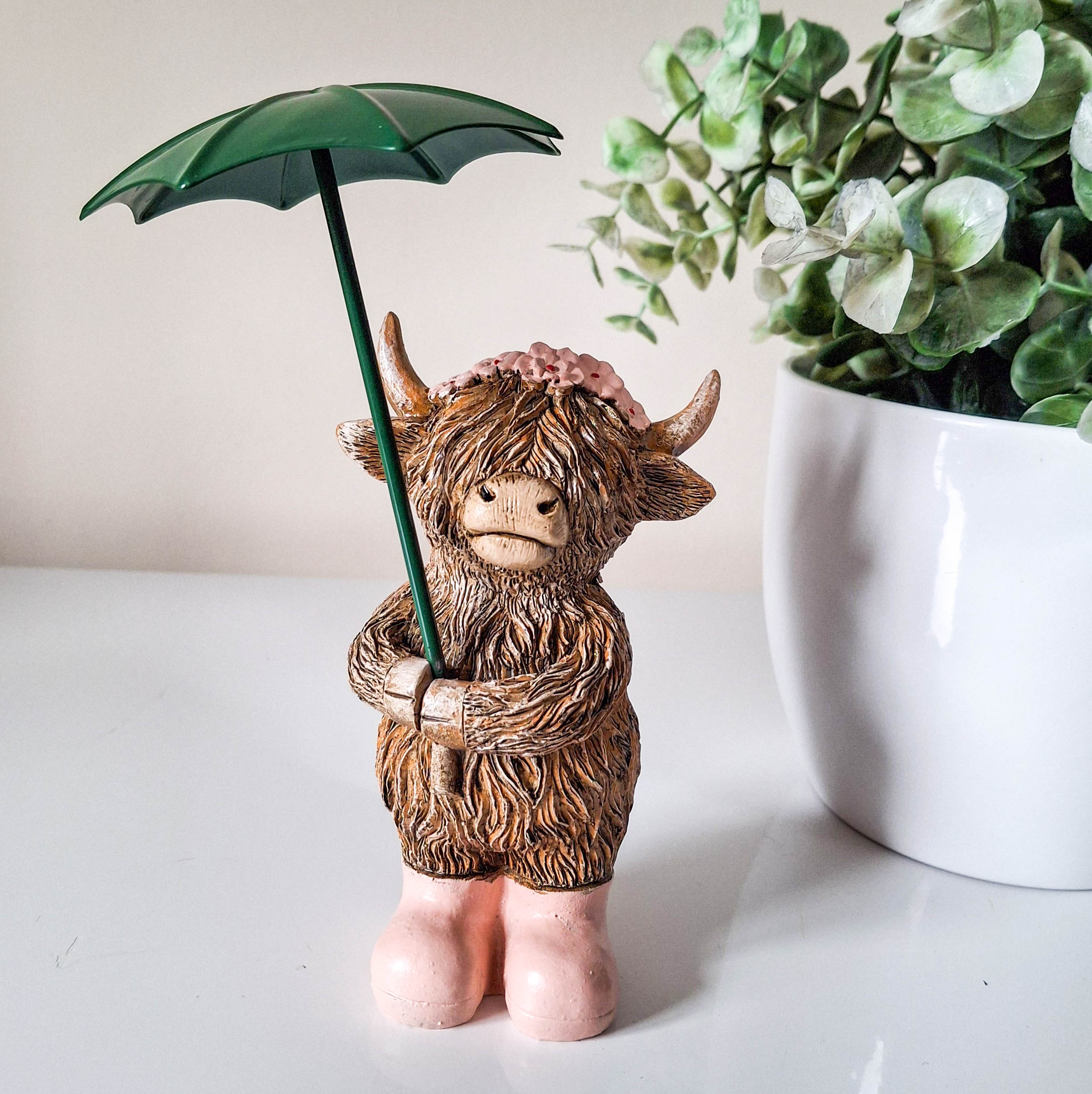Rainy Days Girl Highland Cow