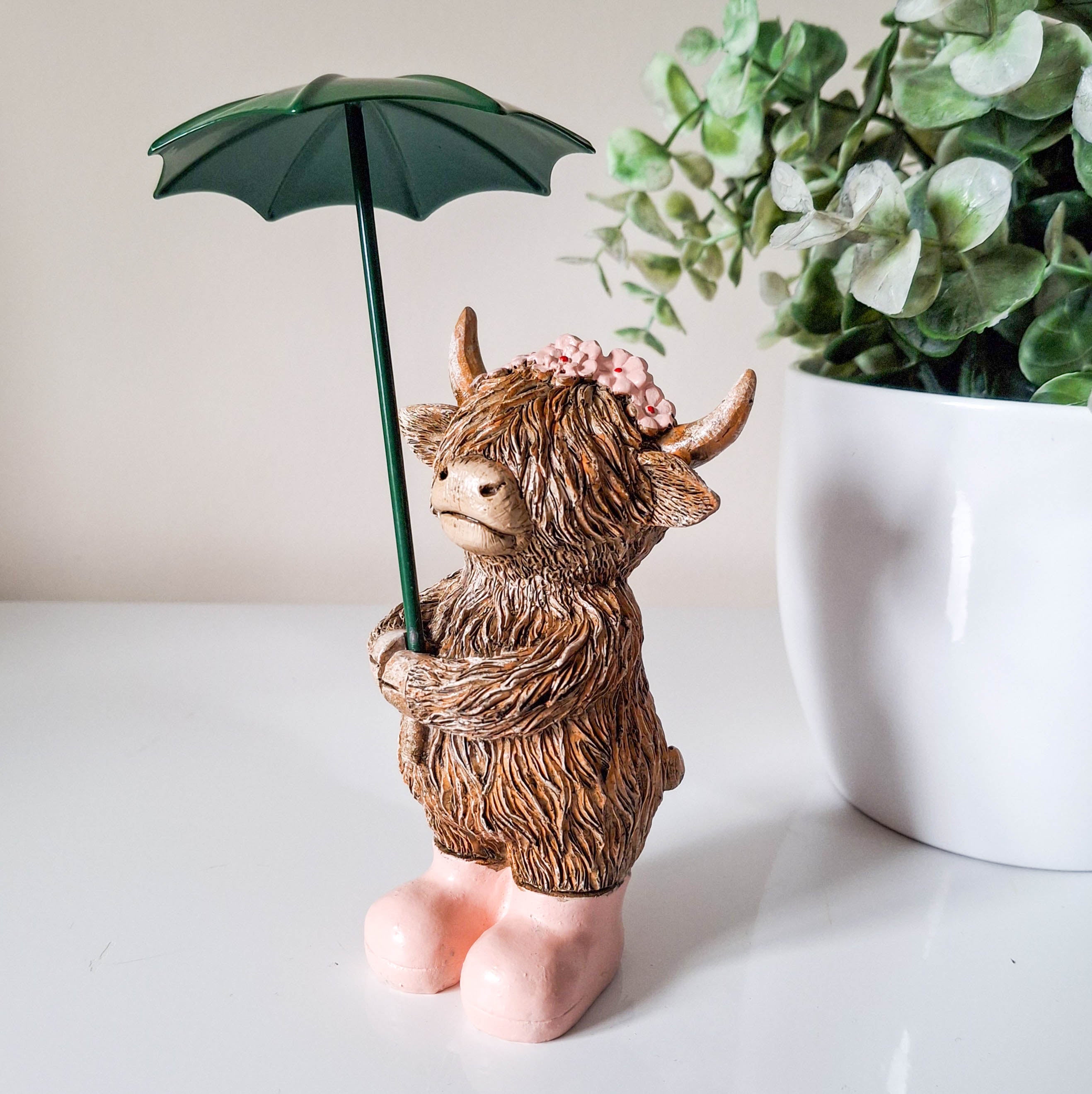 Rainy Days Girl Highland Cow