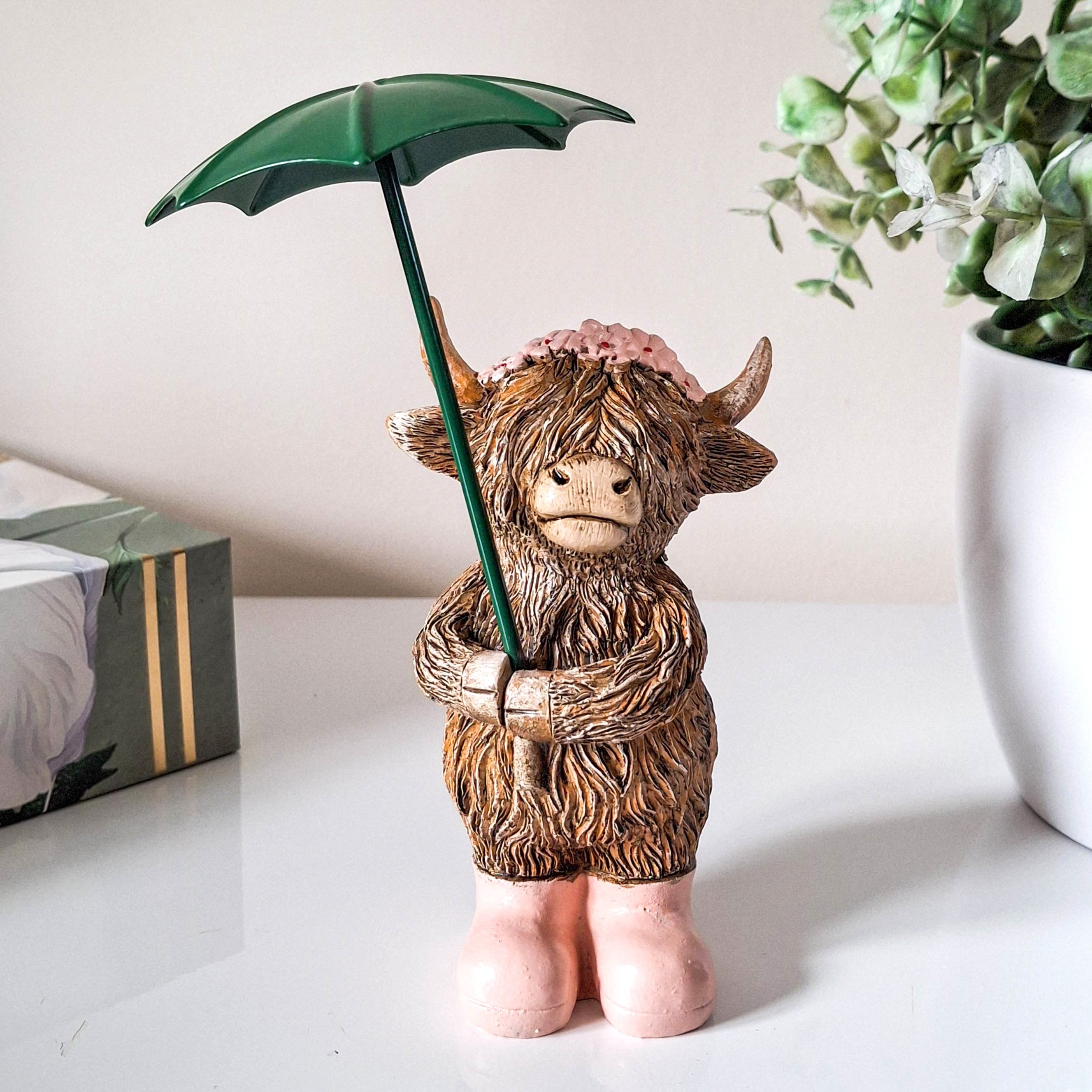 Rainy Days Girl Highland Cow
