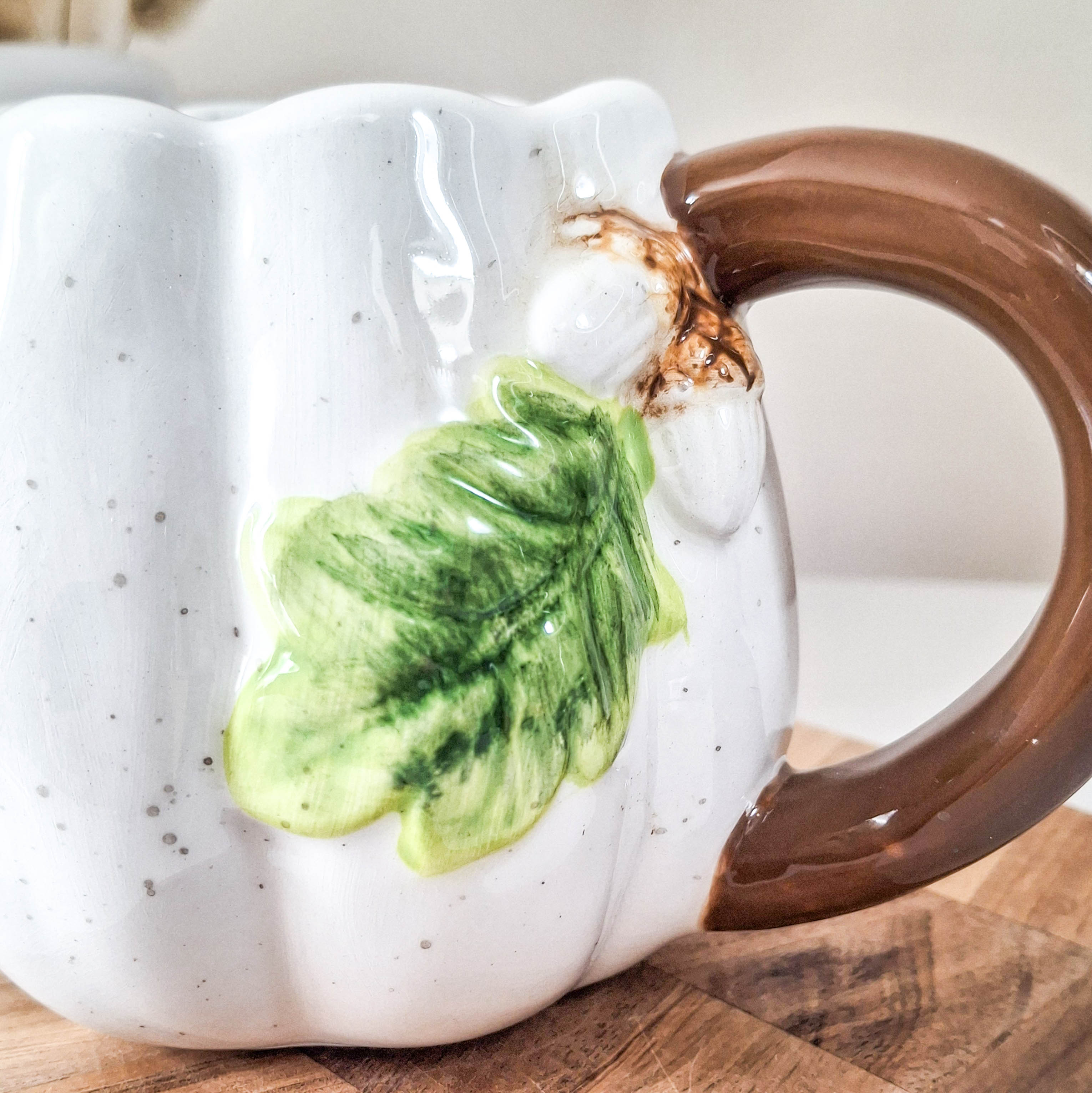Pumpkin Mug with Leaf & Acorns