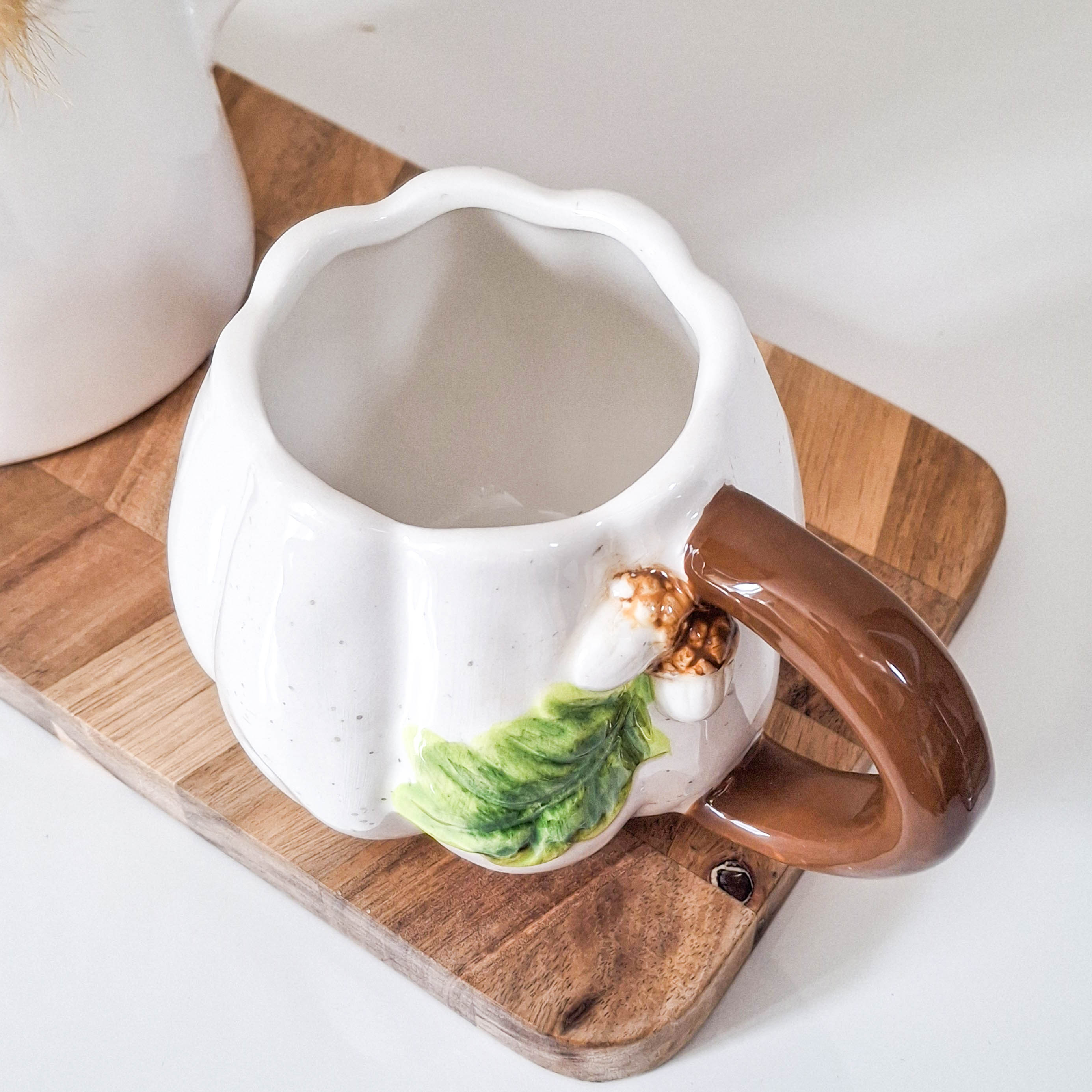 Pumpkin Mug with Leaf & Acorns