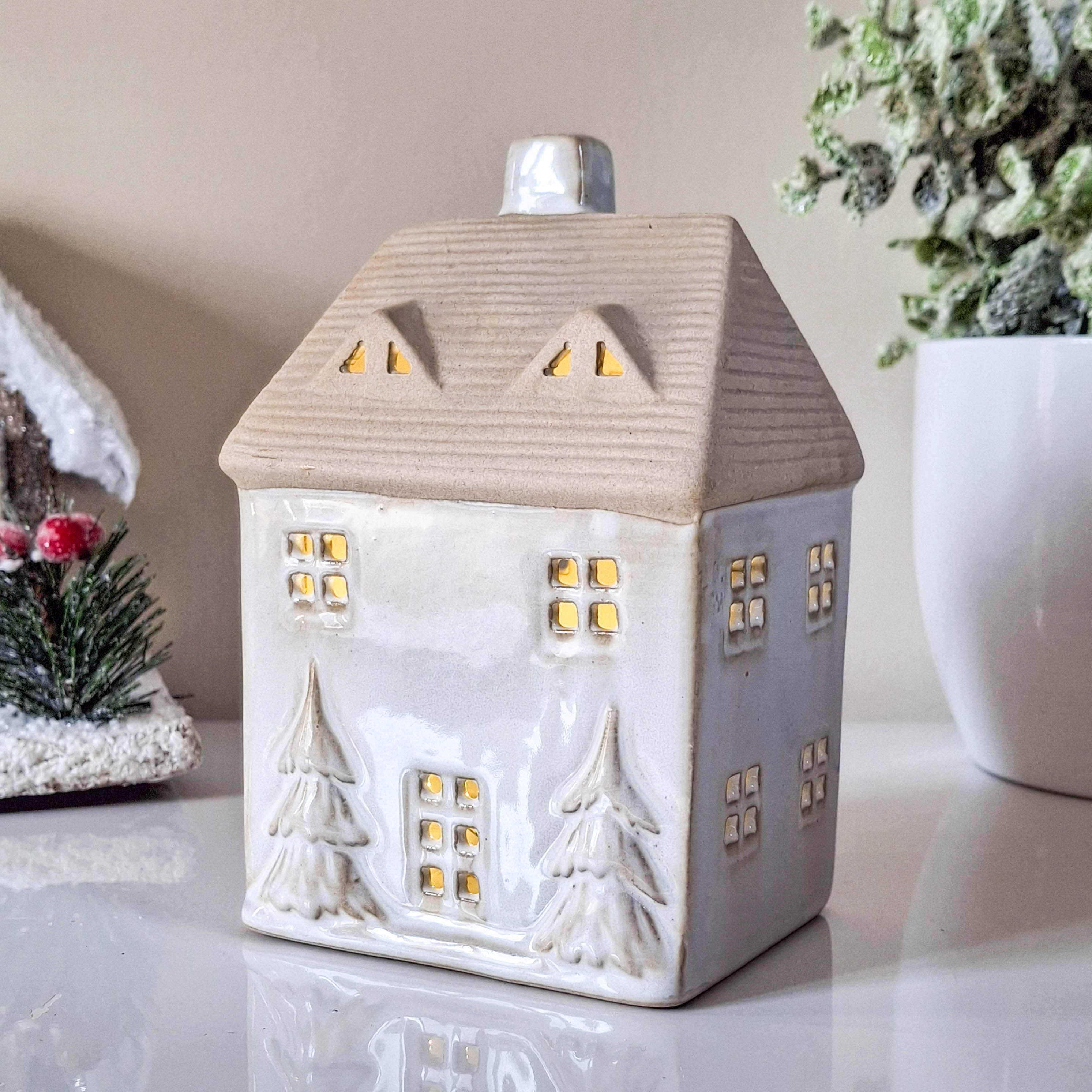 Rustic LED House with Trees