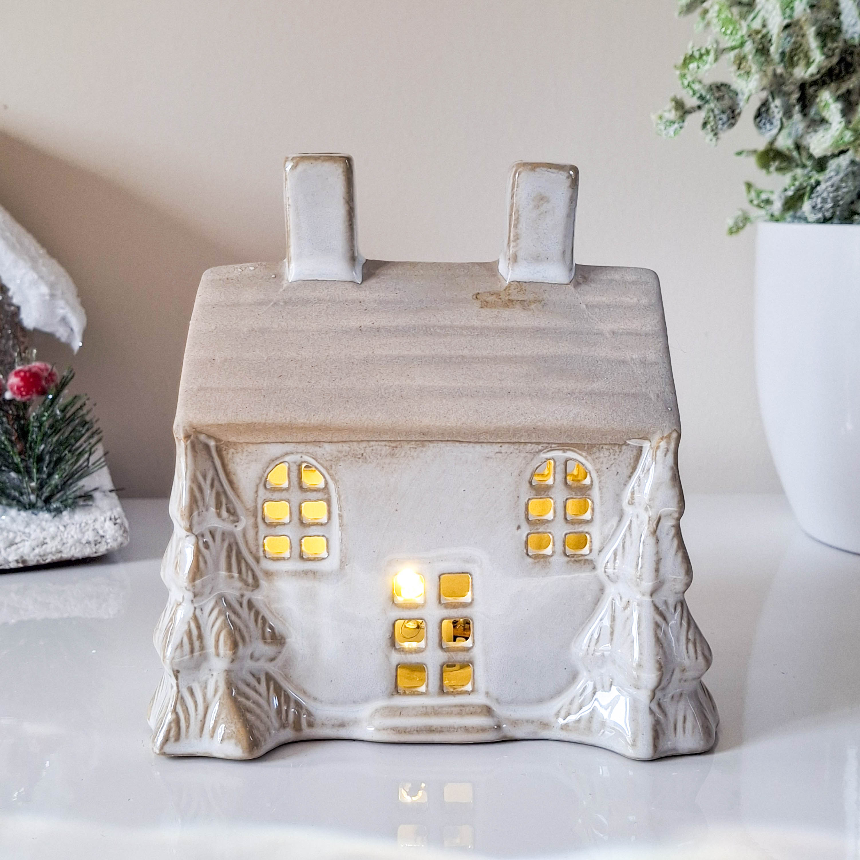 Rustic LED Cottage with Trees