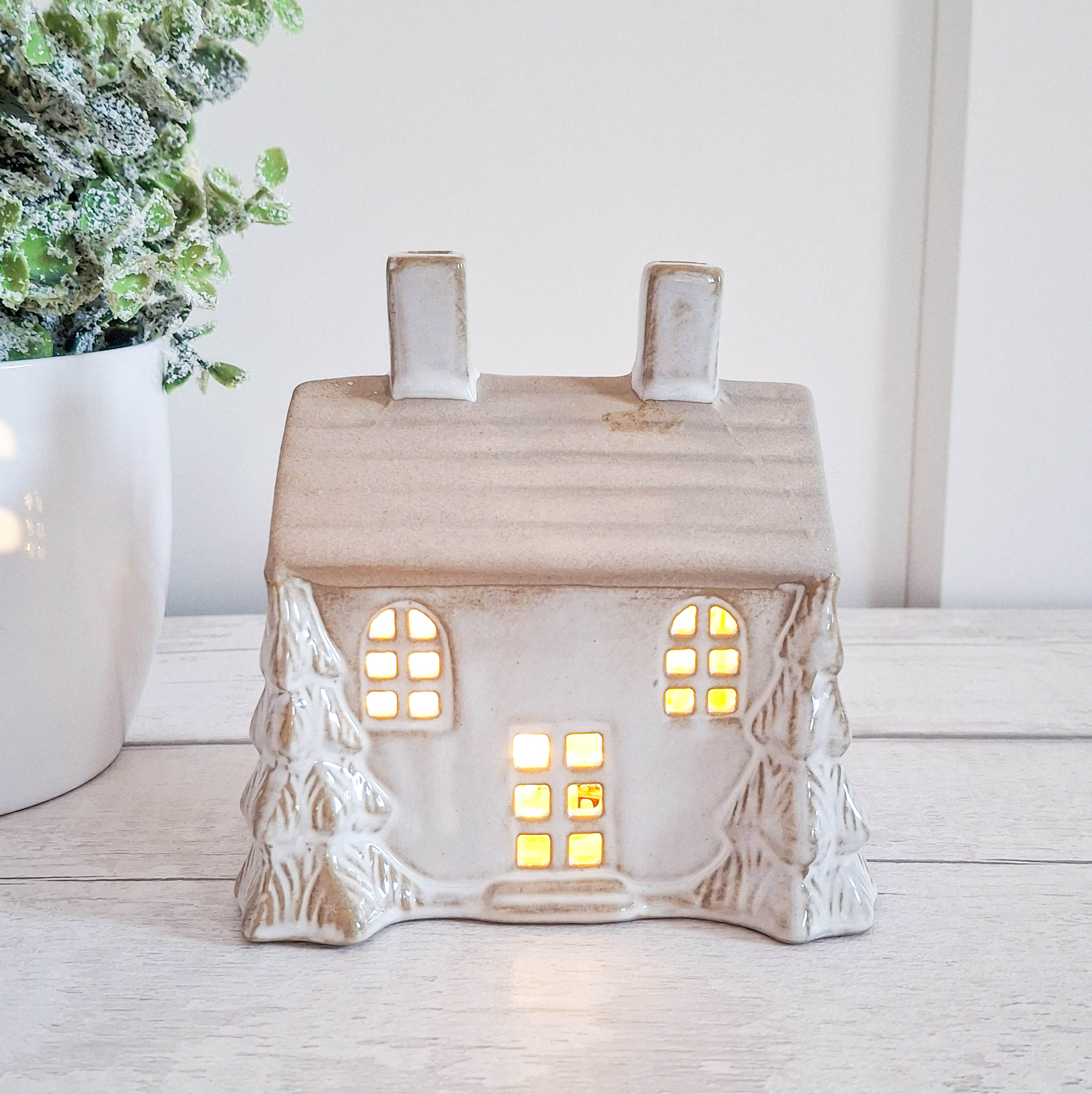 Rustic LED Cottage with Trees