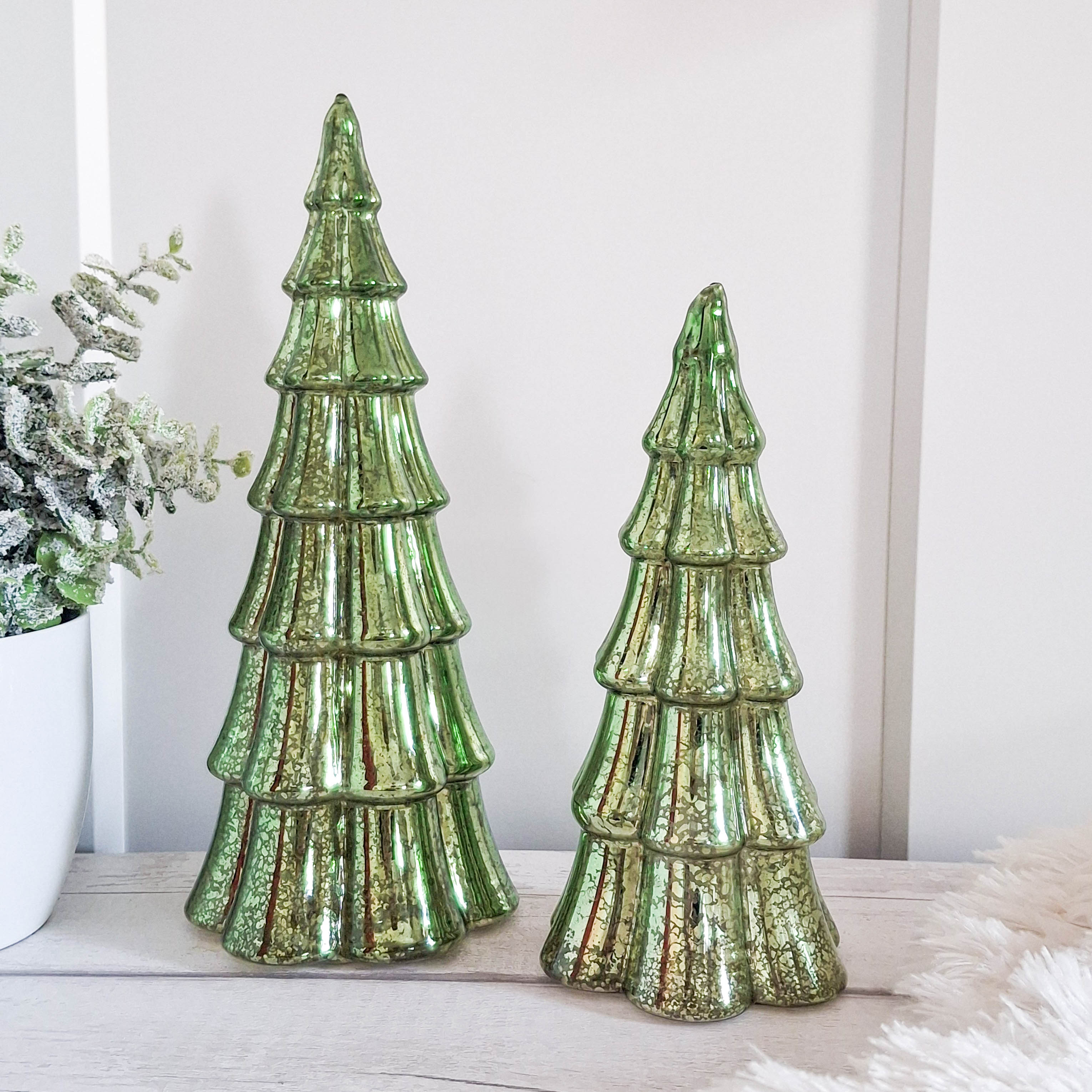 Vintage Style LED Green Glass Tree
