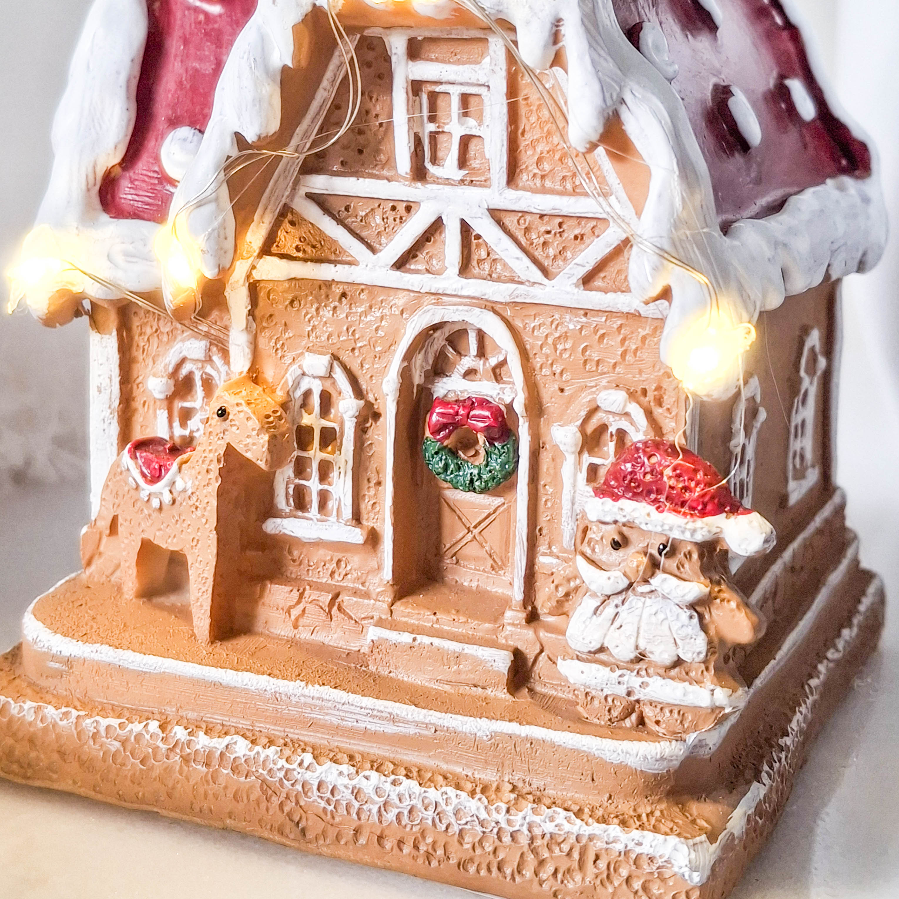 BACK OCT Santa LED Gingerbread House