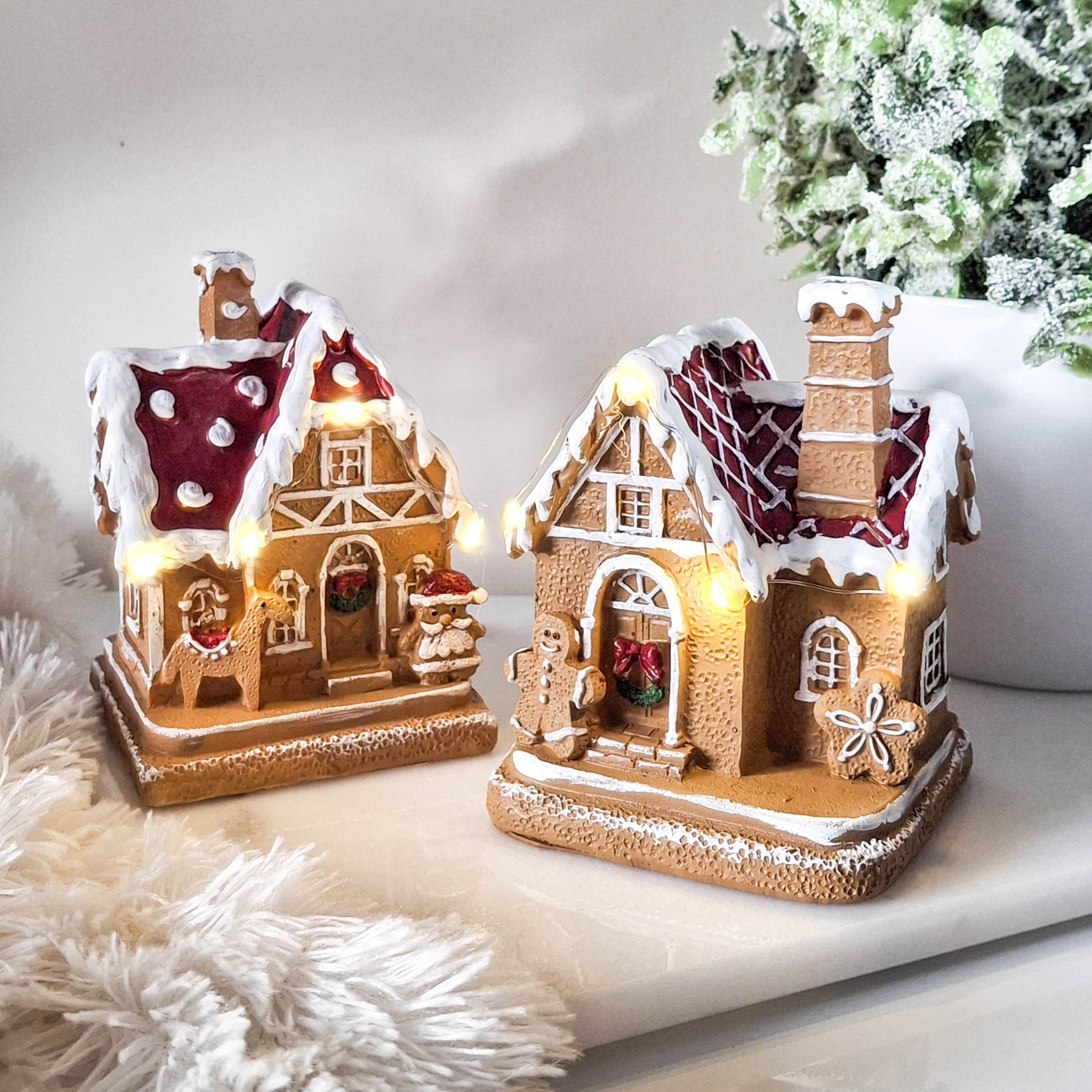 BACK OCT Santa LED Gingerbread House