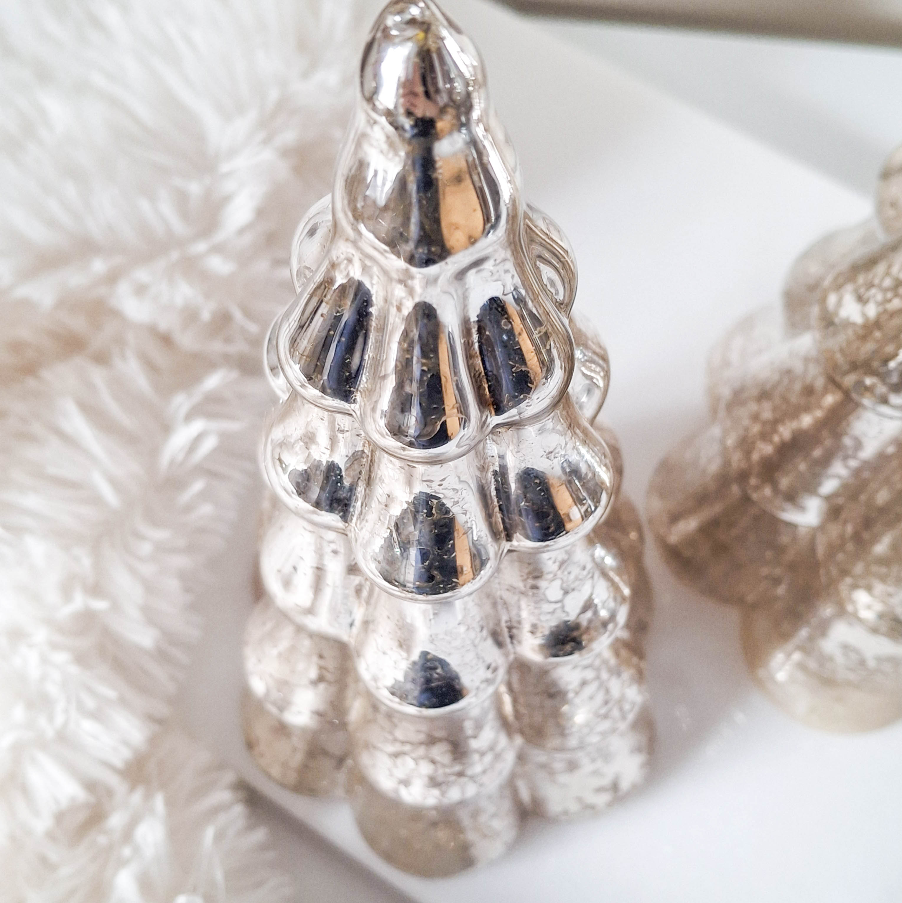 Antiqued Silver LED Glass Tree