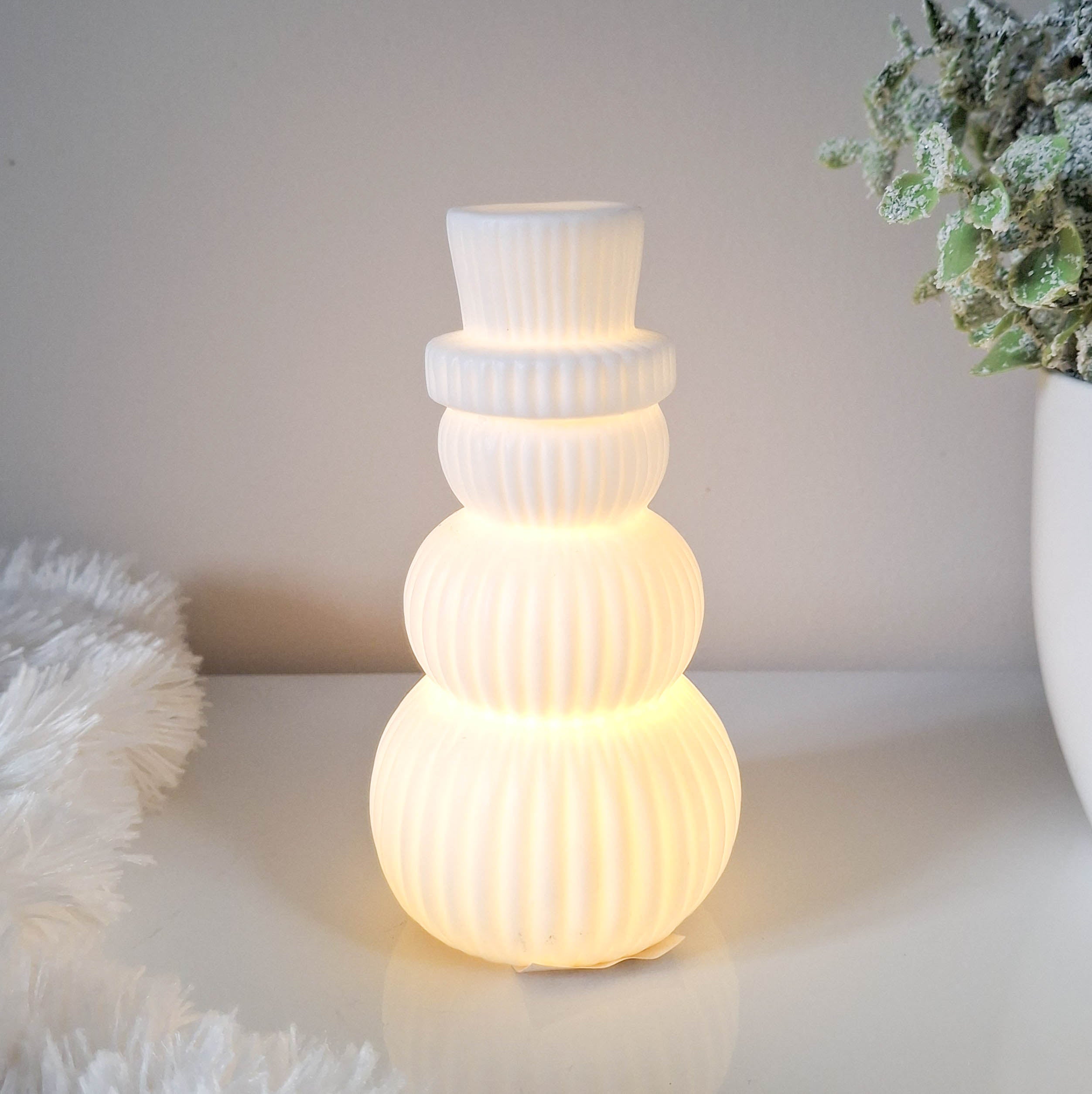Matt White LED Snowman