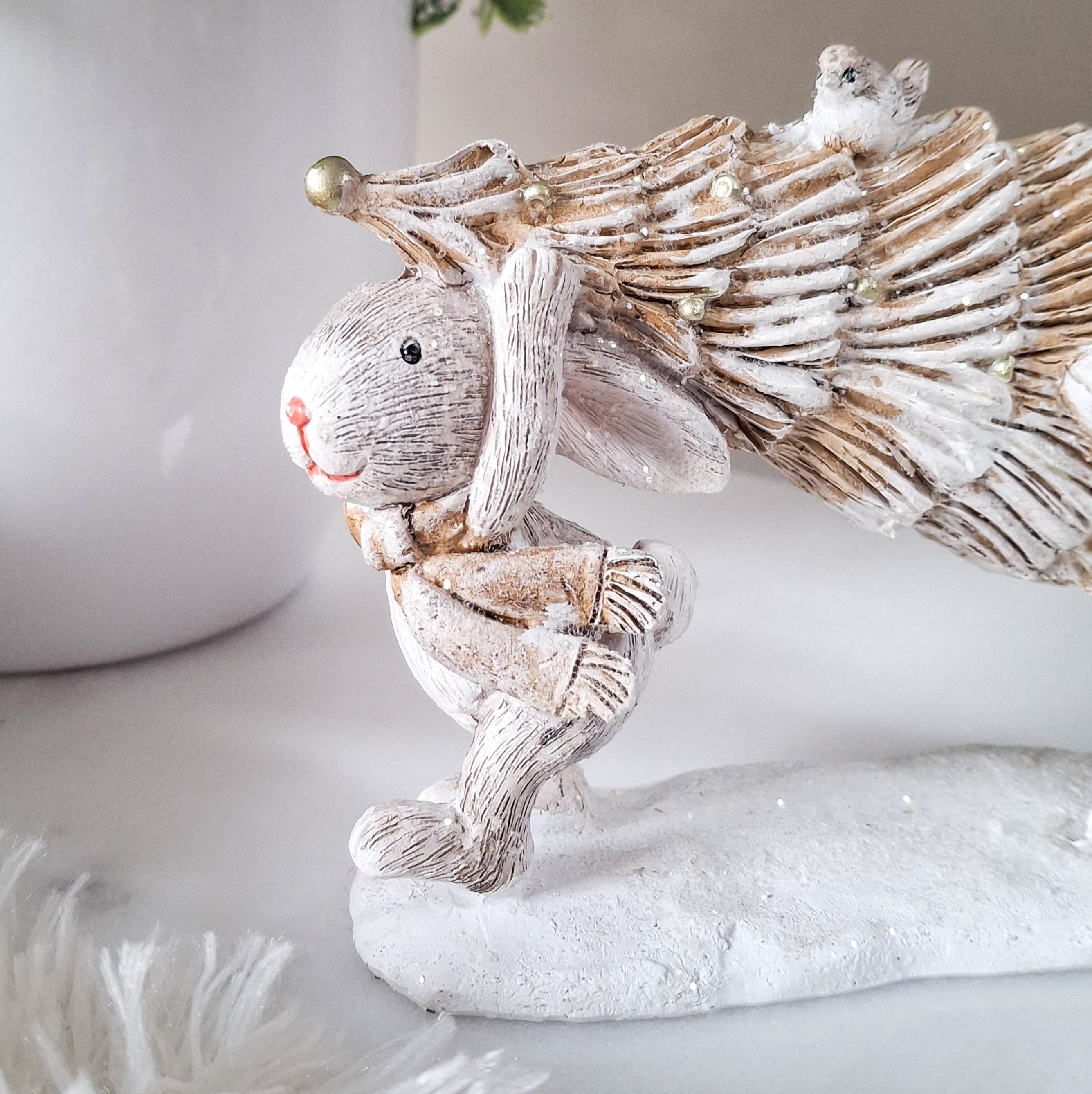 Christmas Bunnies with Tree Ornament