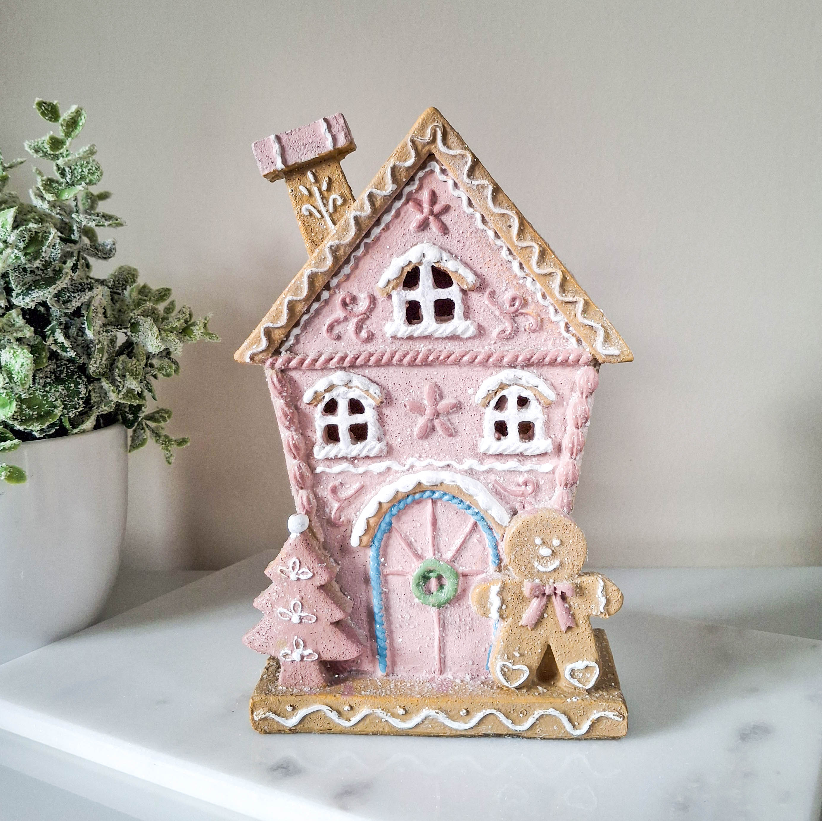 Pink Gingerbread LED House