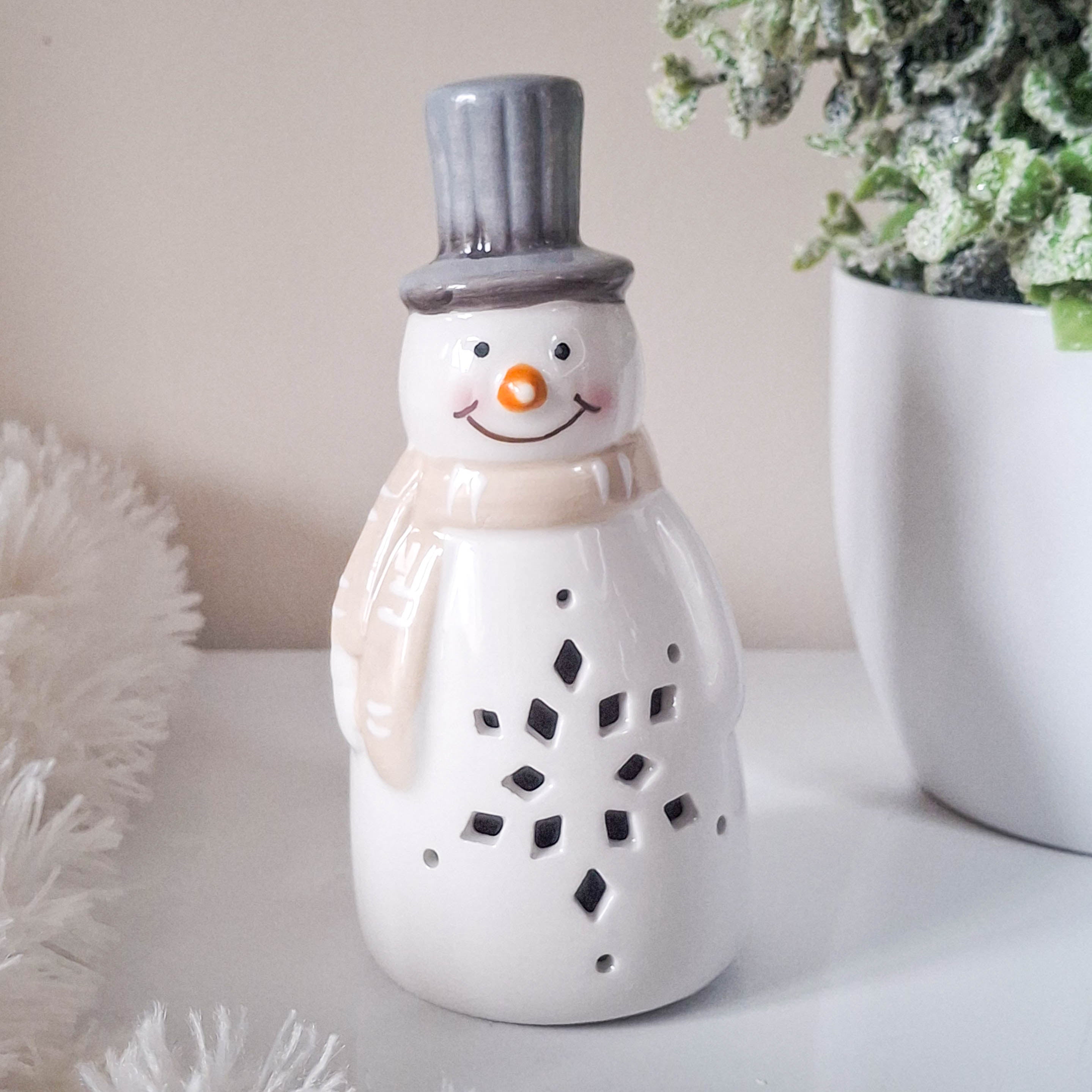 White LED Snowman Ornament