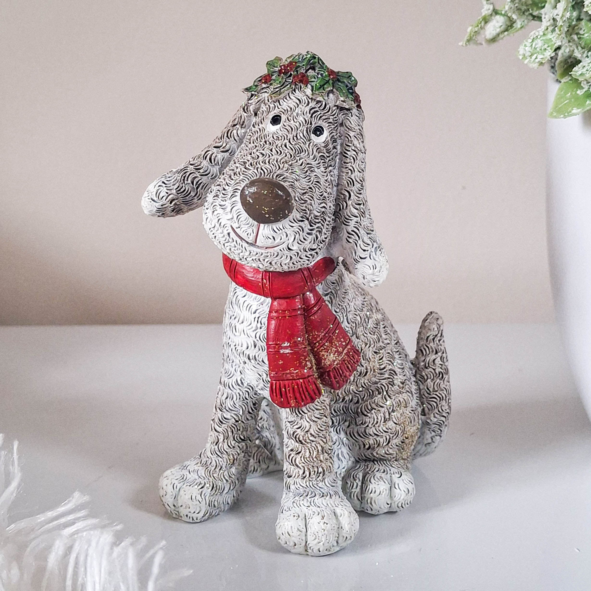 Sitting Christmas Dog