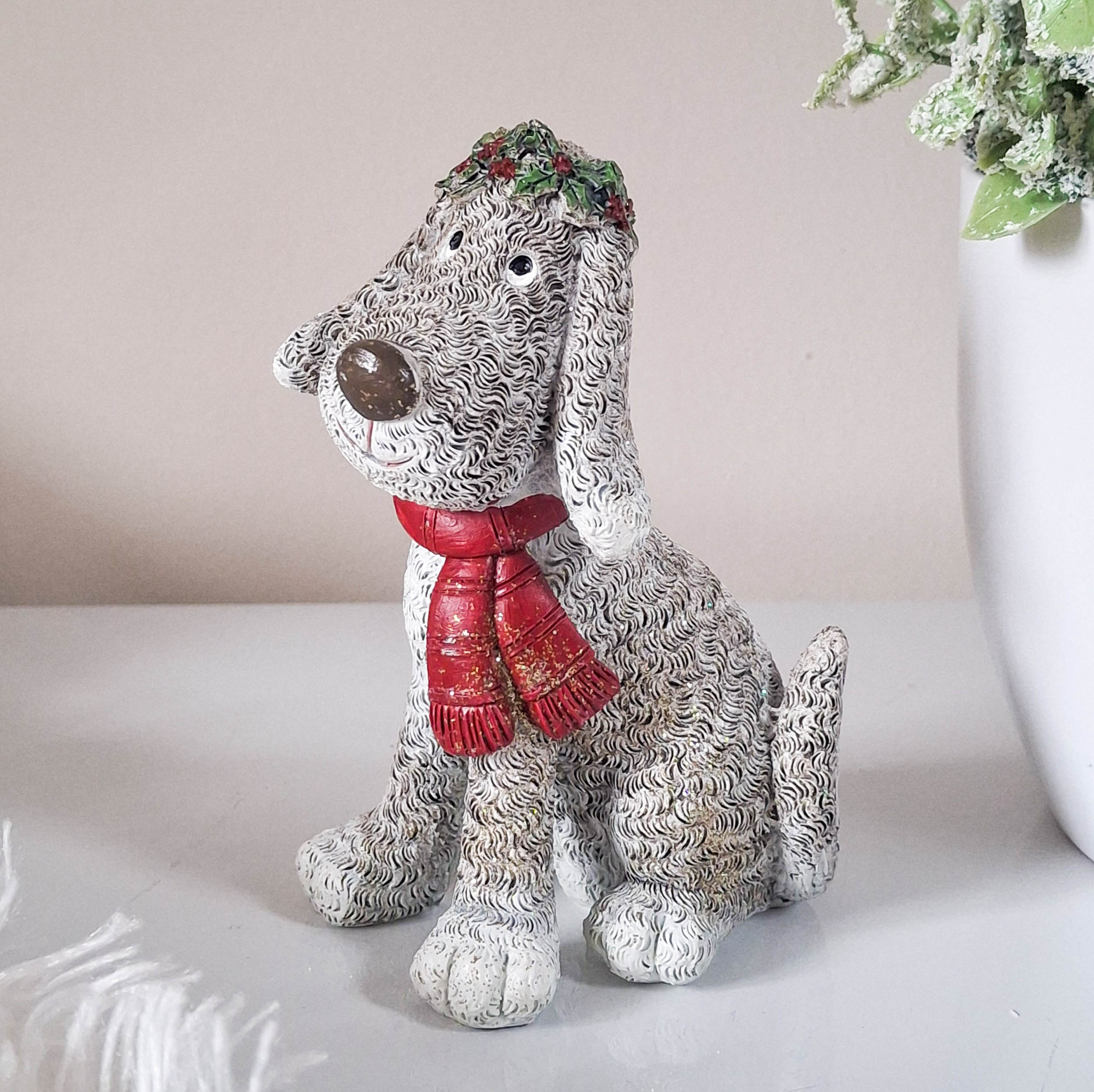 Sitting Christmas Dog