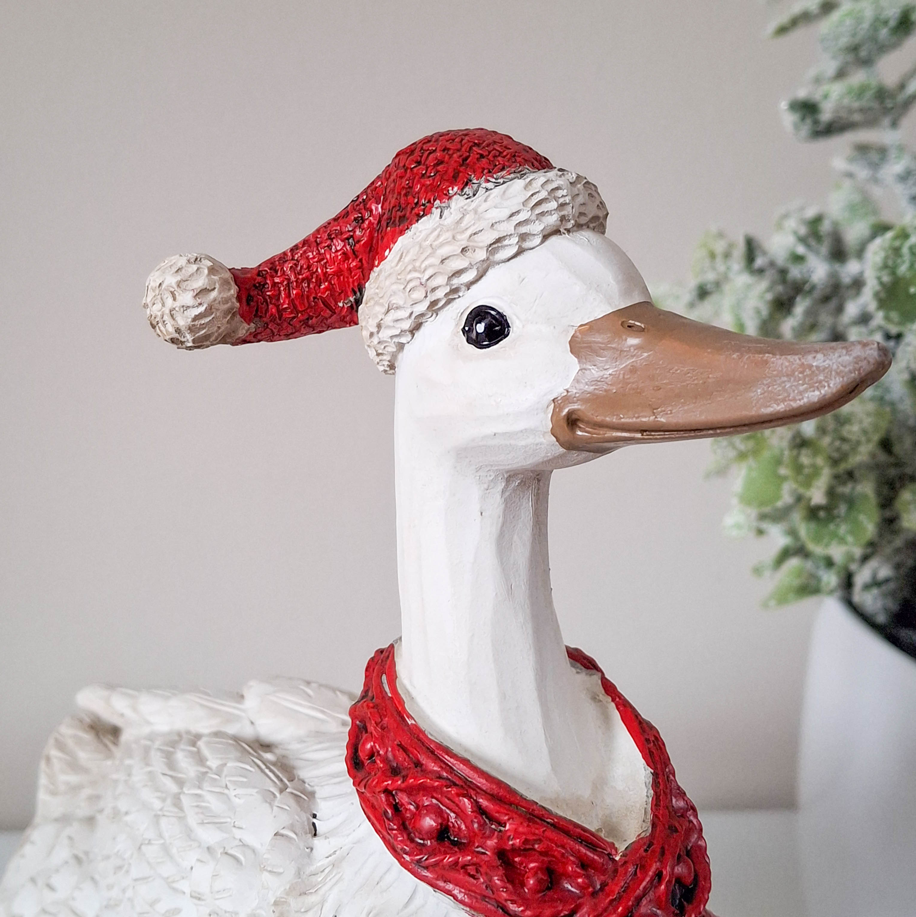 Christmas Duck with Red Scarf