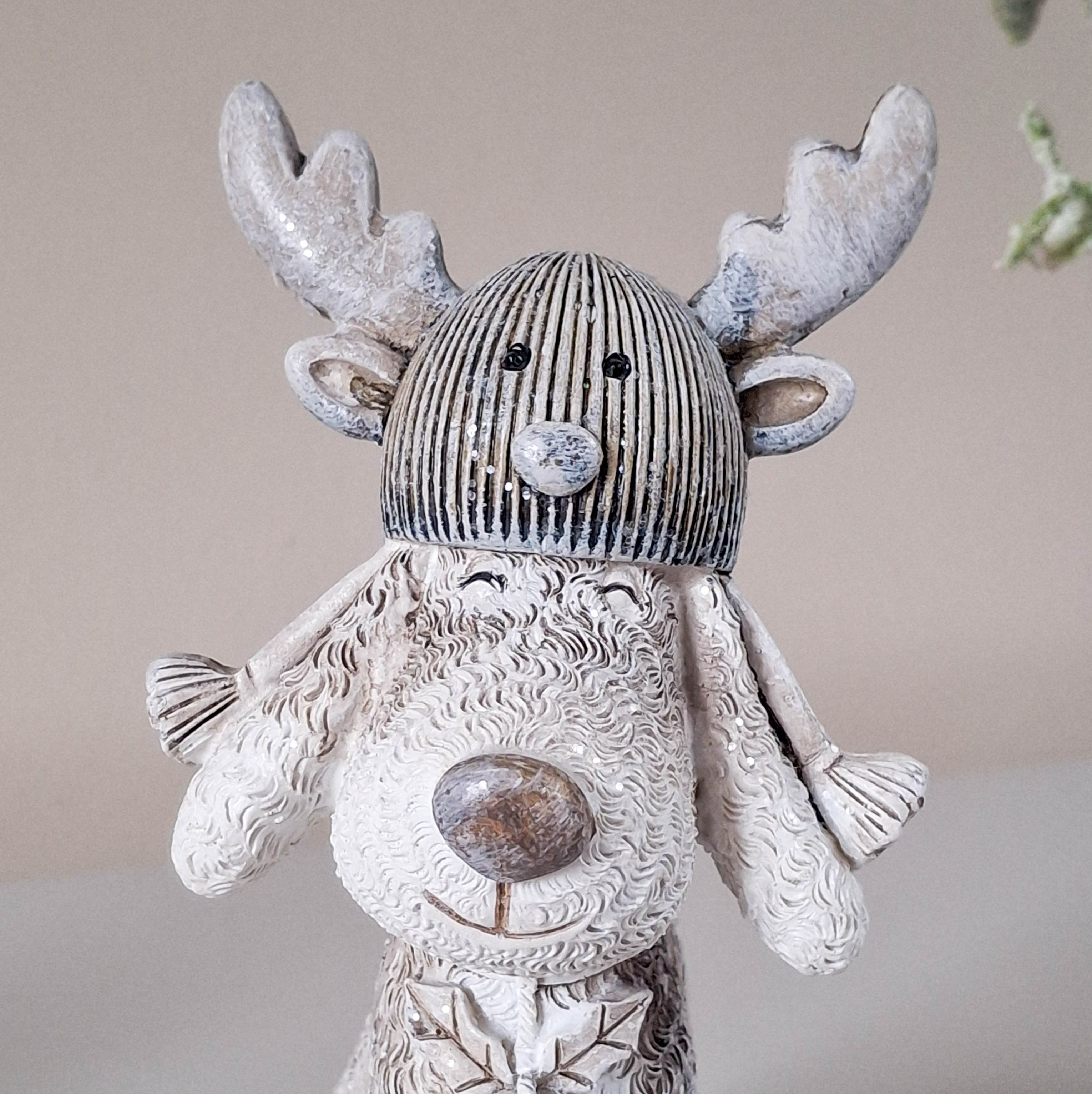 Sitting Christmas Dog with Hat