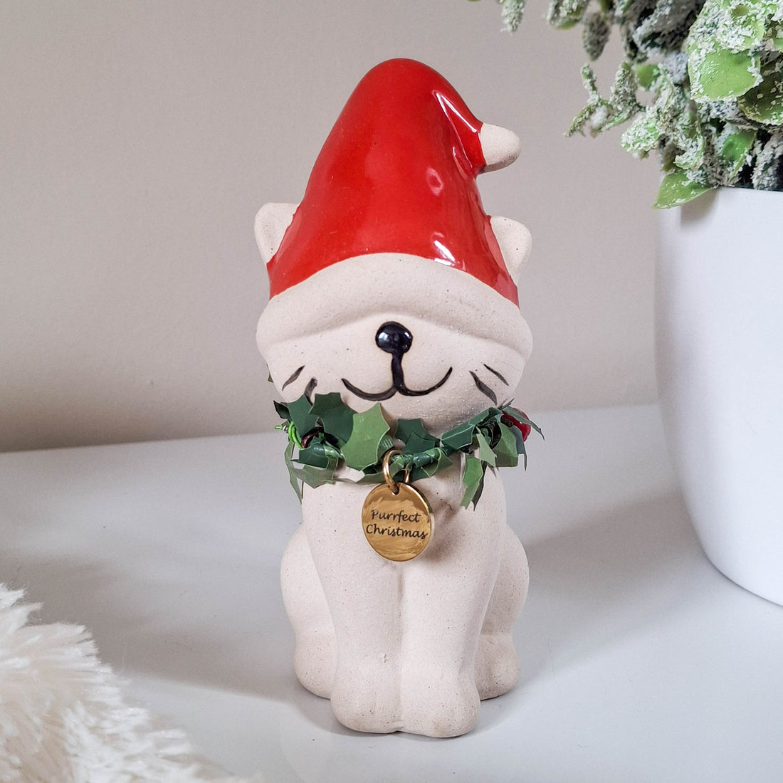 Cat in Red Christmas Hat