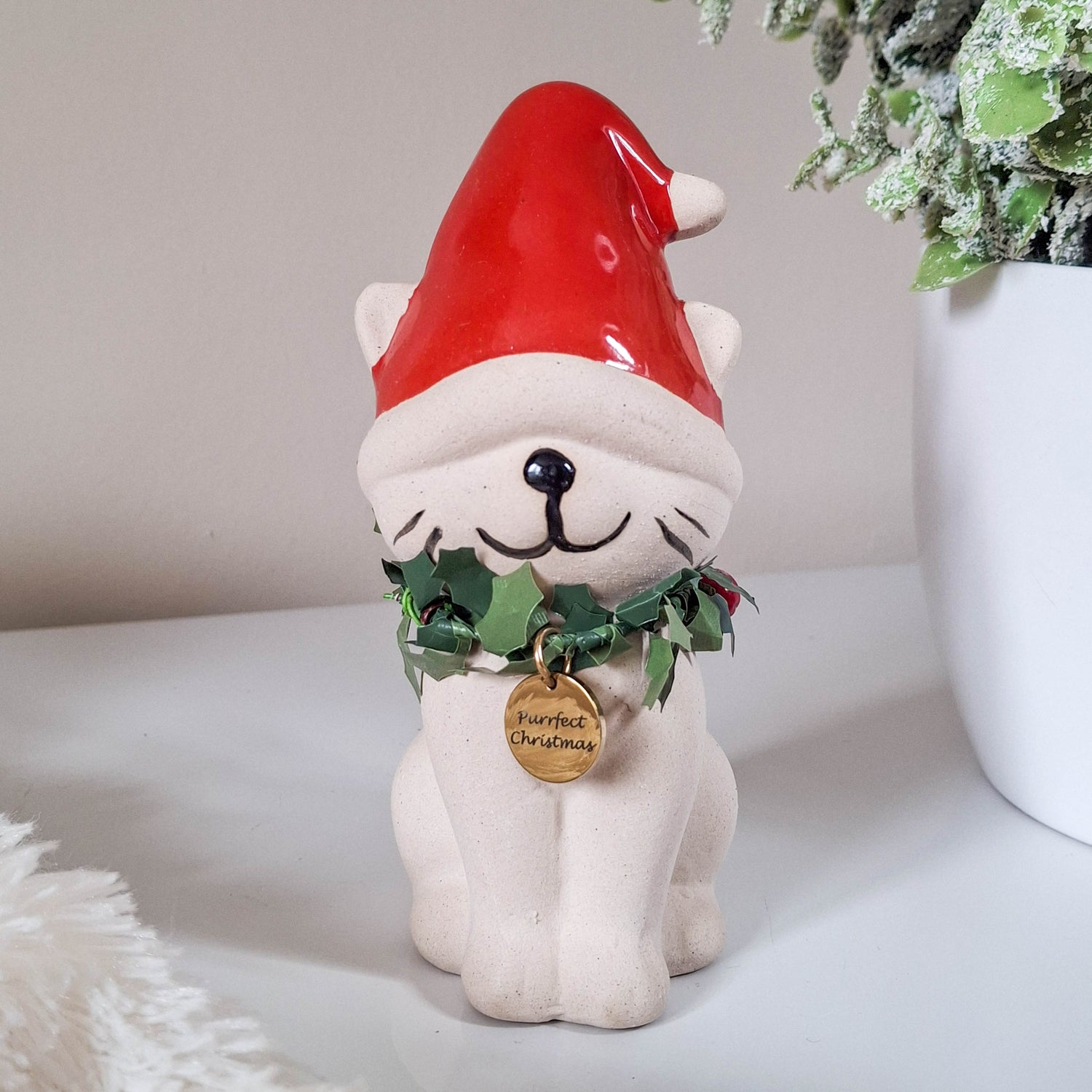 Cat in Red Christmas Hat