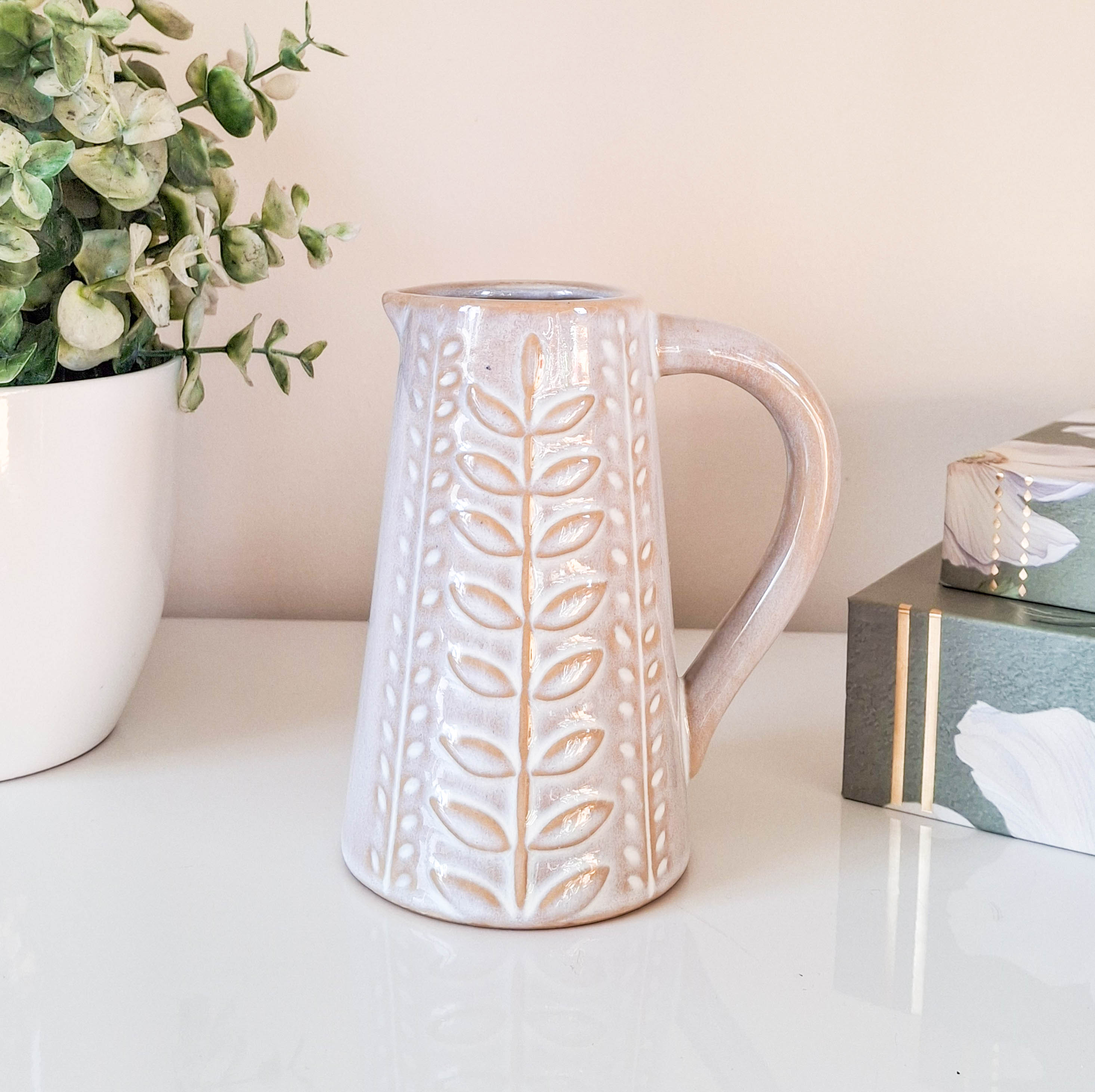 Small Leaf Embossed Jug